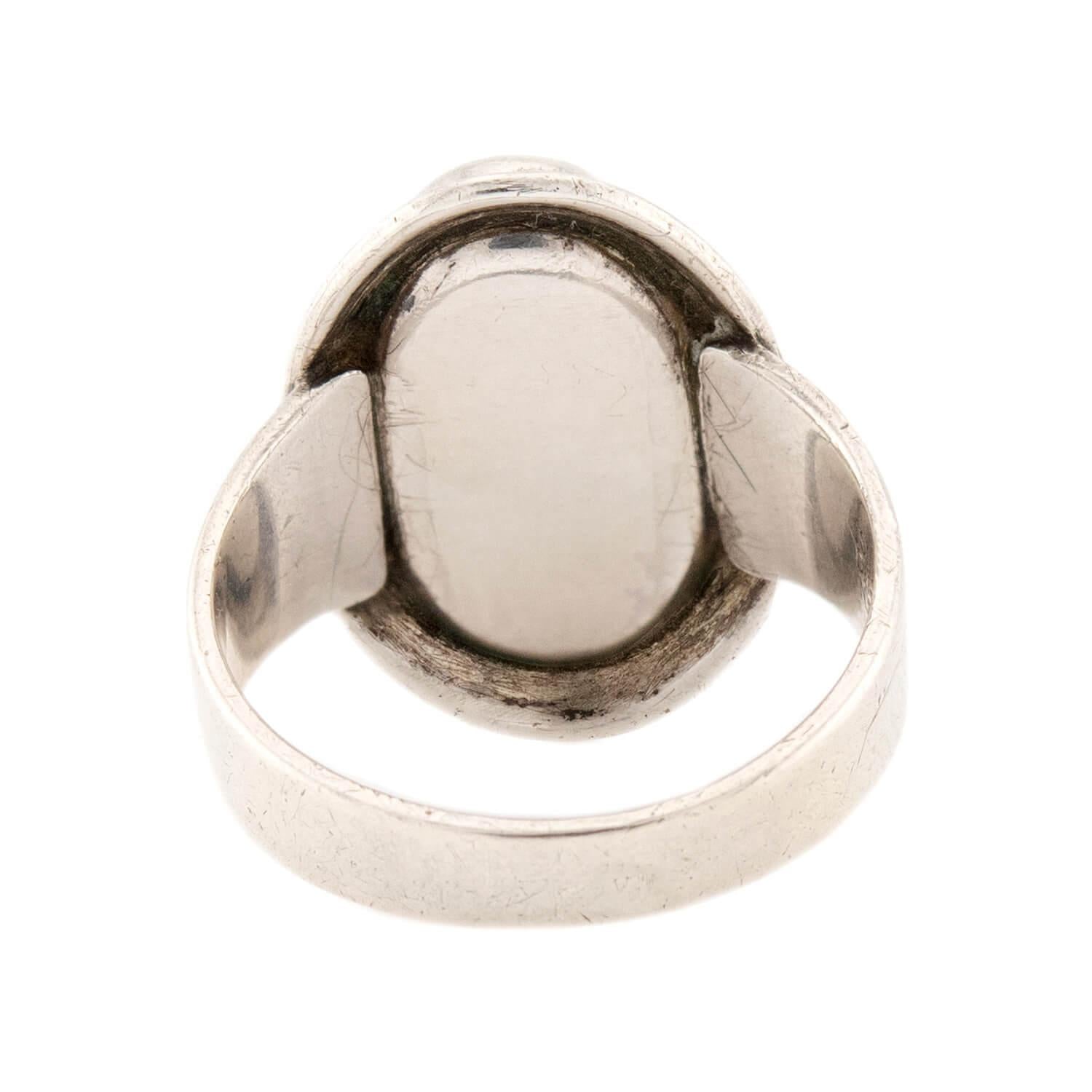 N.E. Frome Vintage Danish Sterling Silver Amber Ring