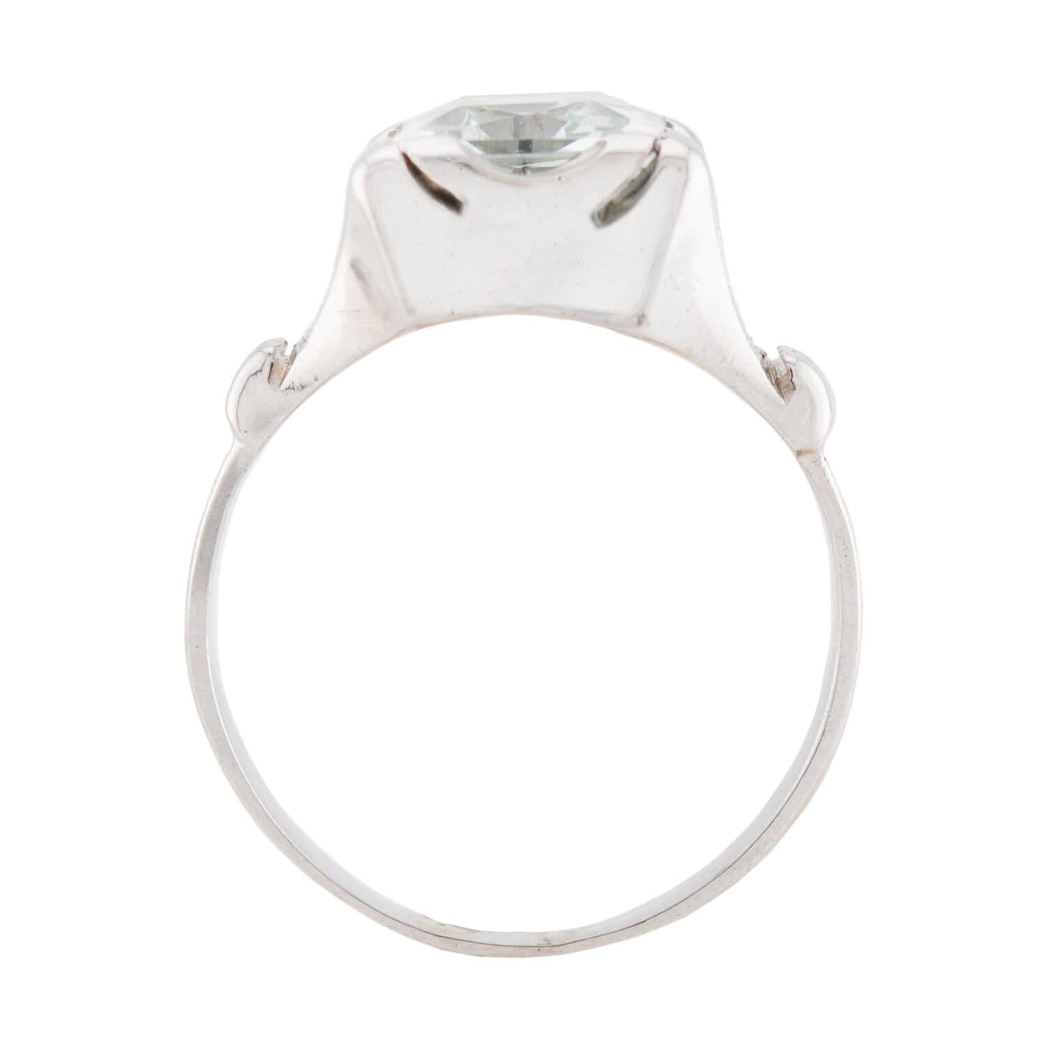 Art Deco 14k Aquamarine Ring