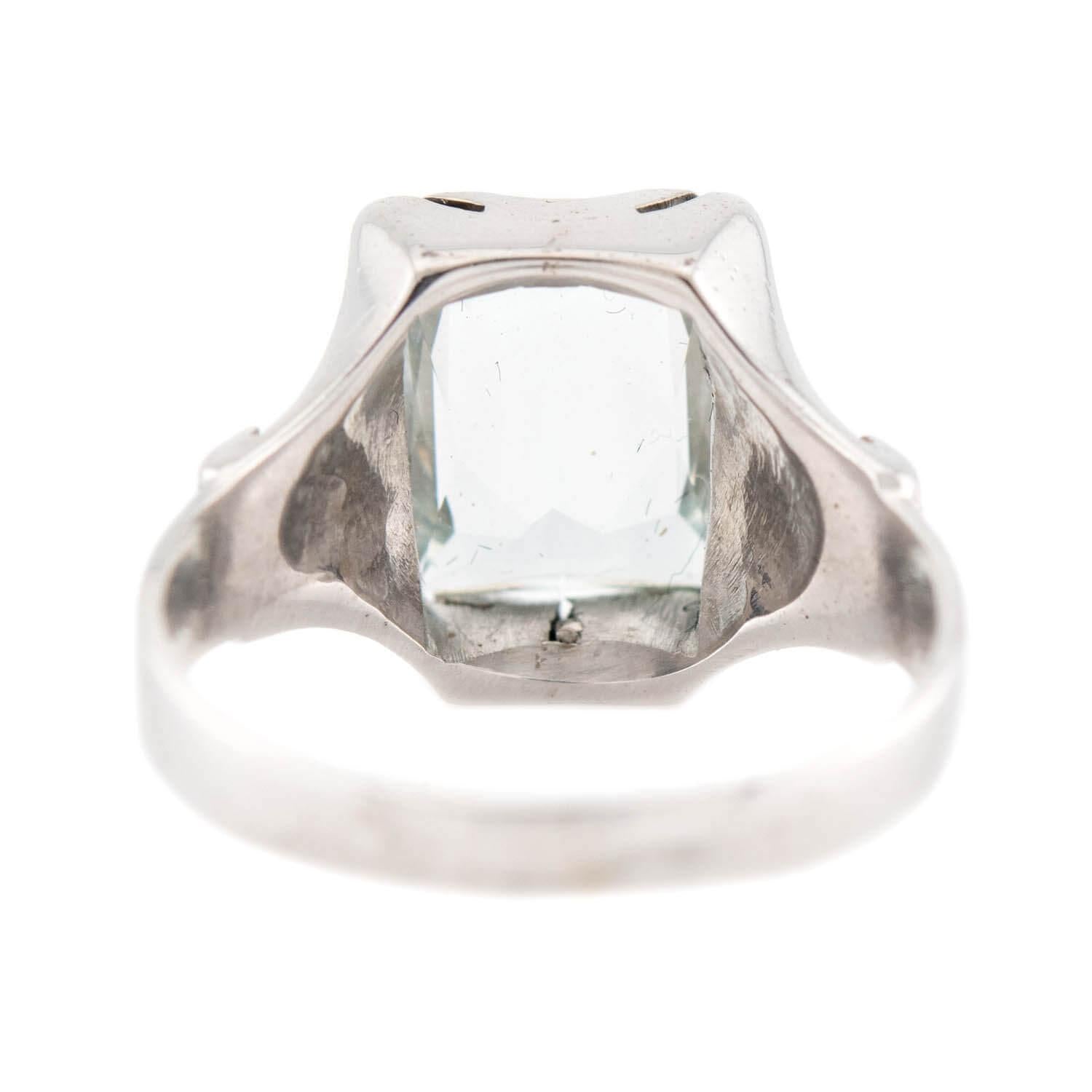 Art Deco 14k Aquamarine Ring