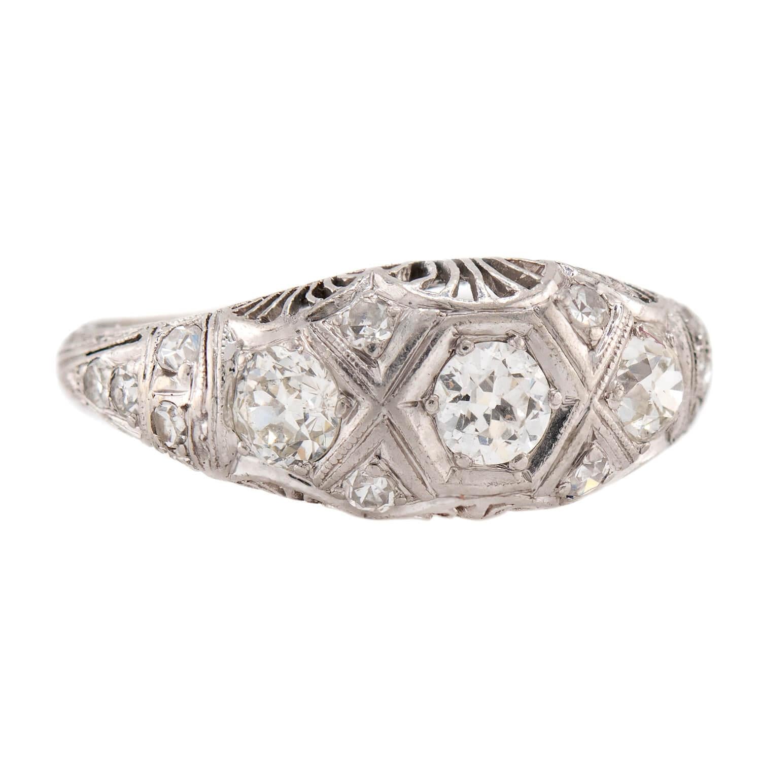 Art Deco Platinum Diamond Ring