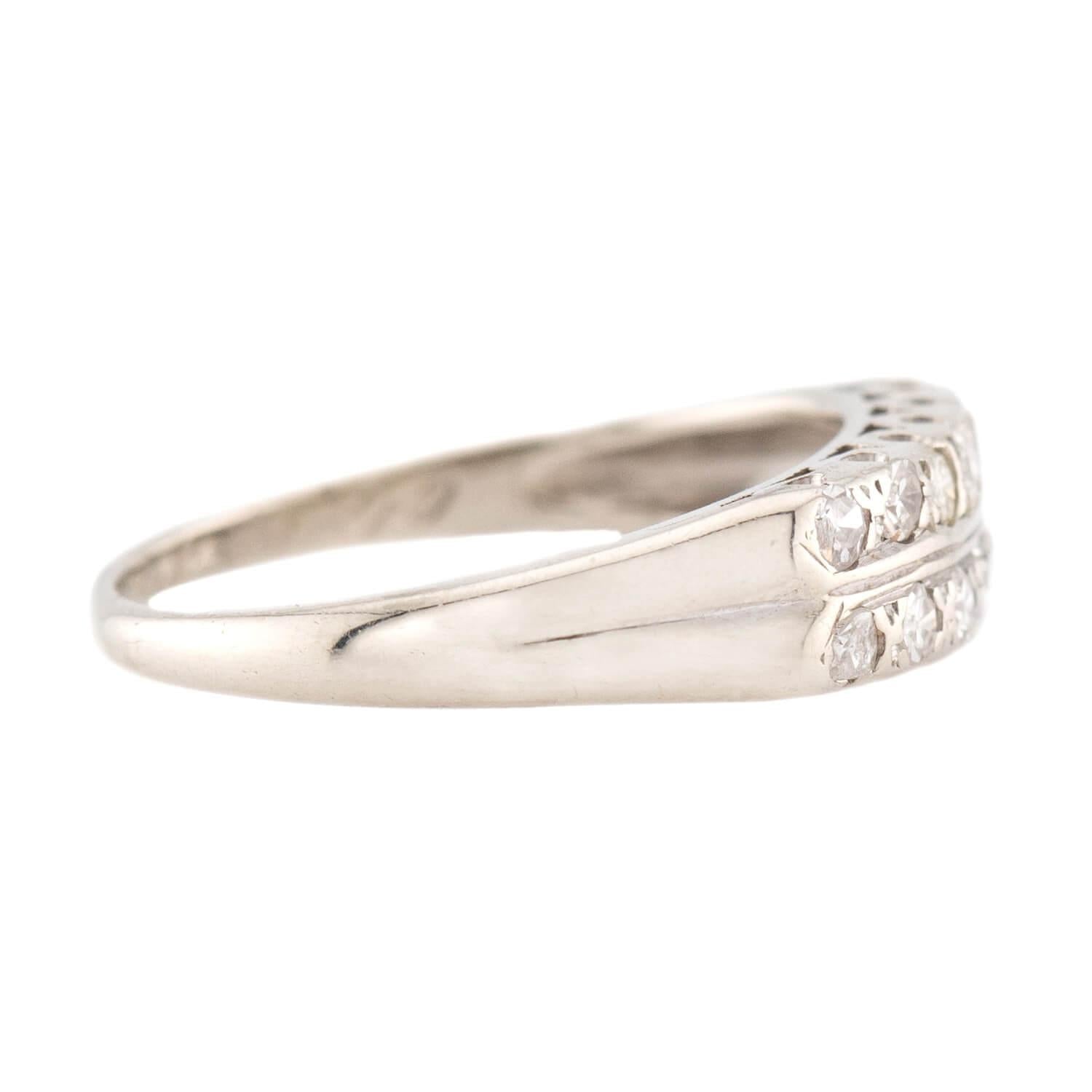 Art Deco 14k Diamond Half Band