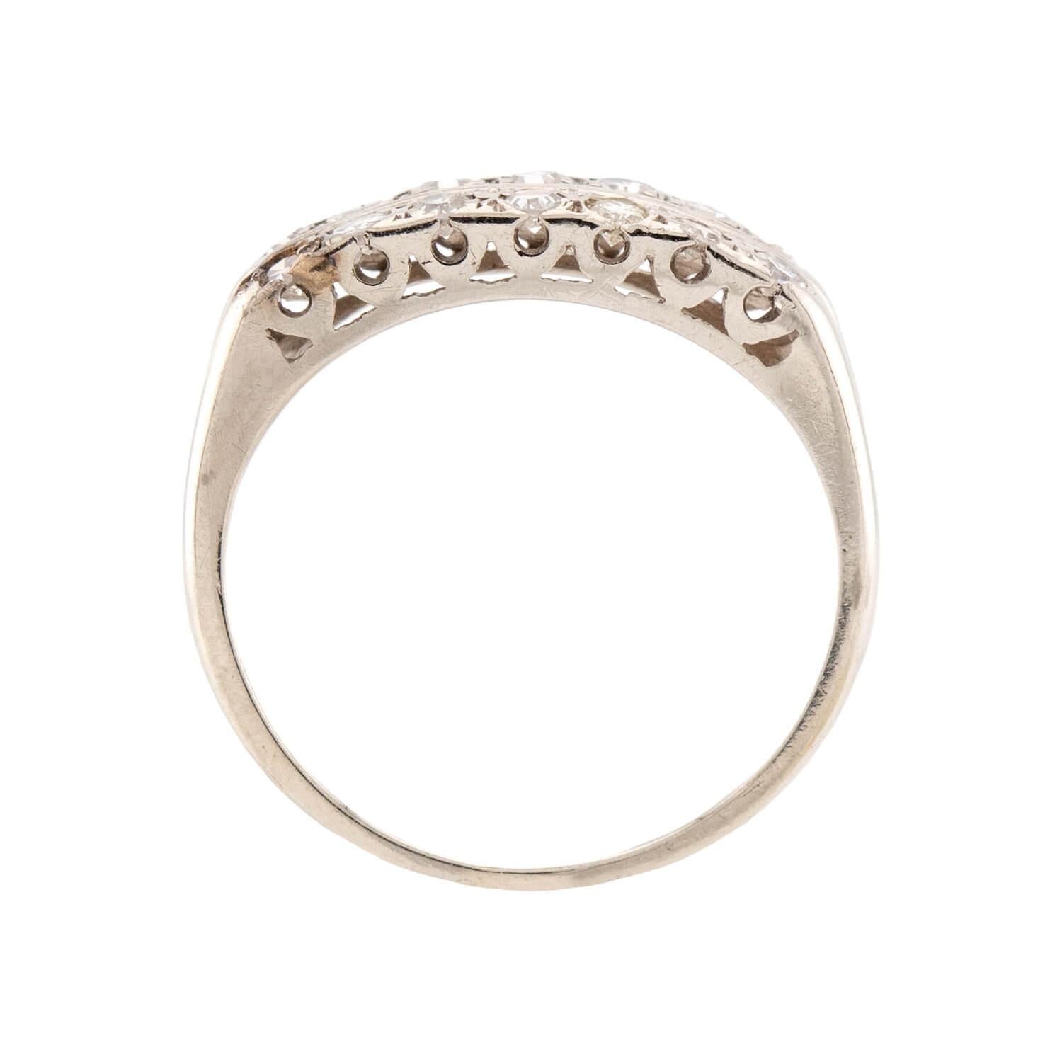 Art Deco 14k Diamond Half Band