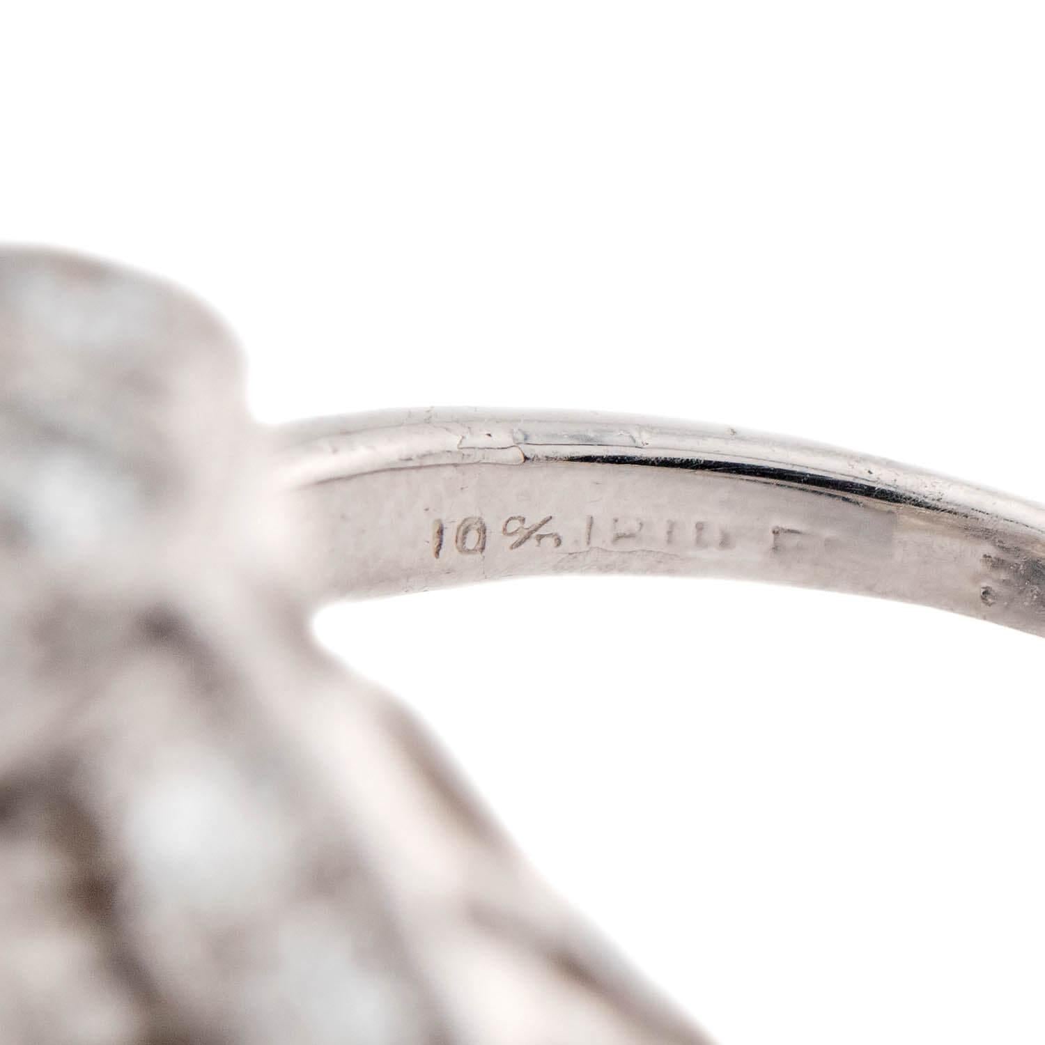 Late Deco Platinum Diamond Cluster Ring