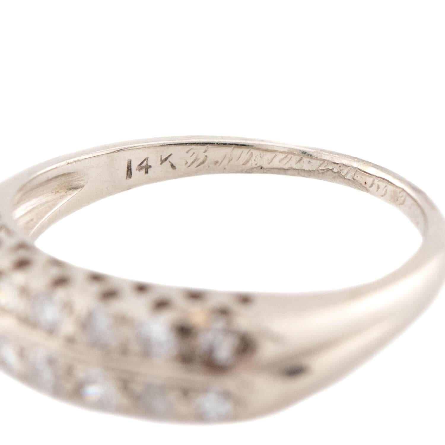 Art Deco 14k Diamond Half Band