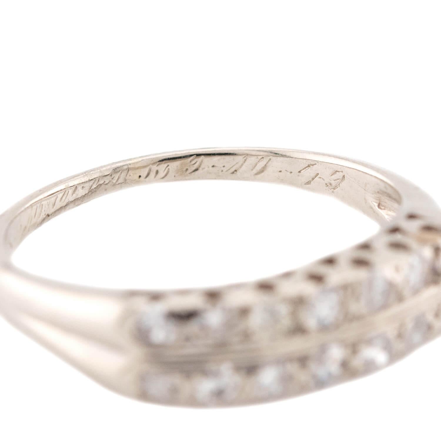 Art Deco 14k Diamond Half Band