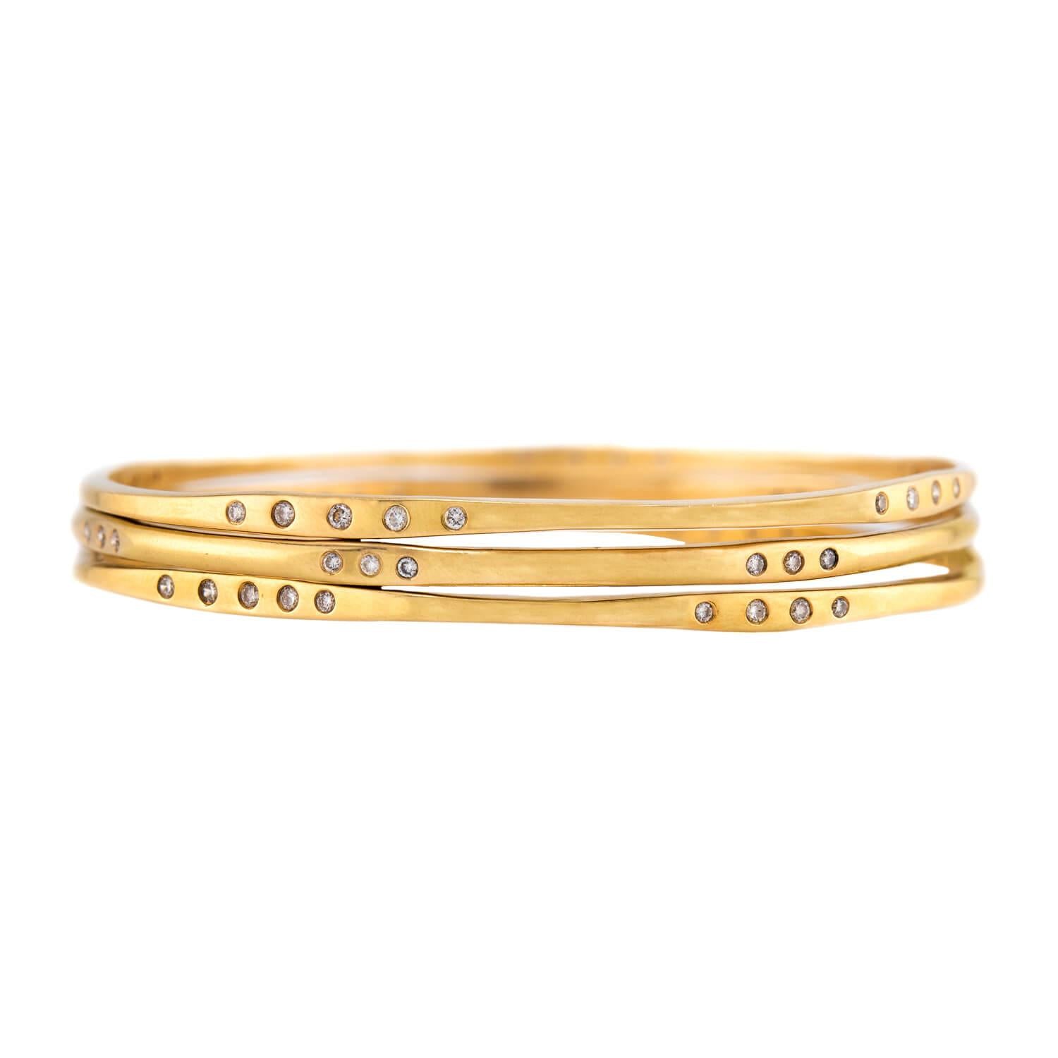 Estate 18k Diamond Bangle Set