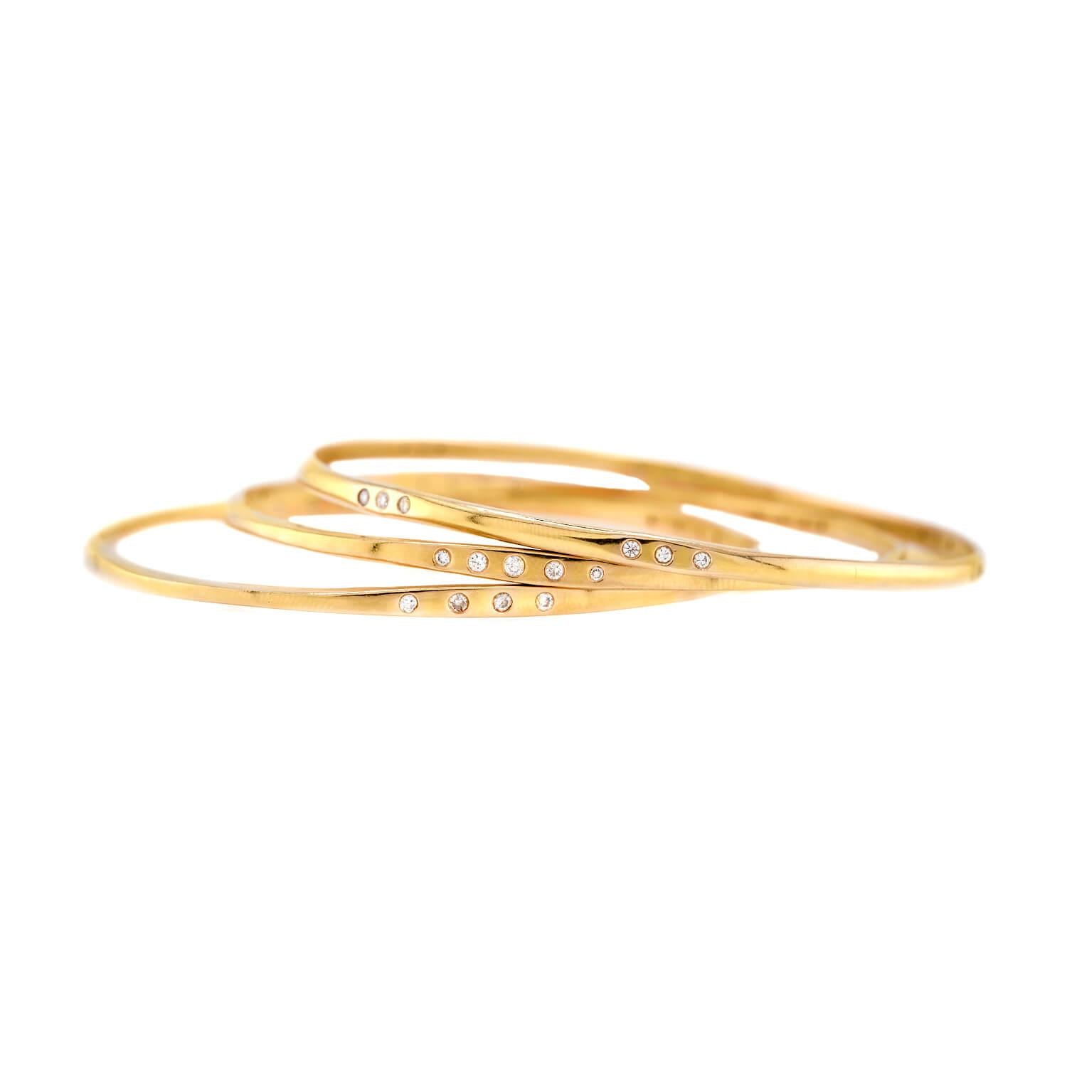 Estate 18k Diamond Bangle Set