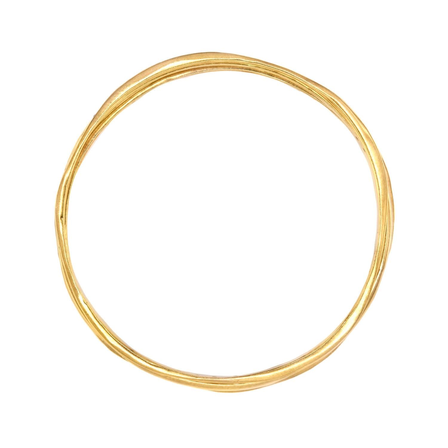 Estate 18k Diamond Bangle Set