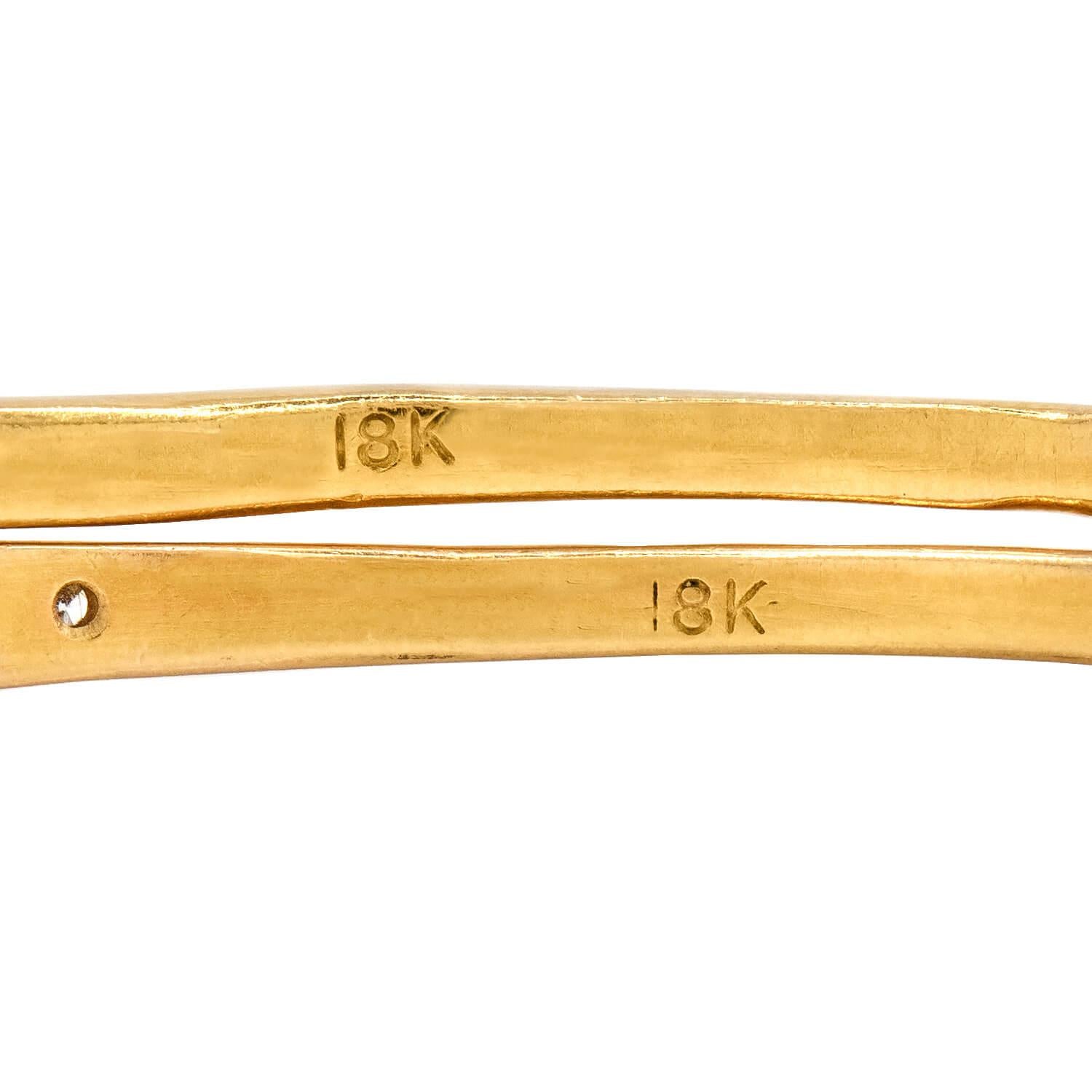 Estate 18k Diamond Bangle Set