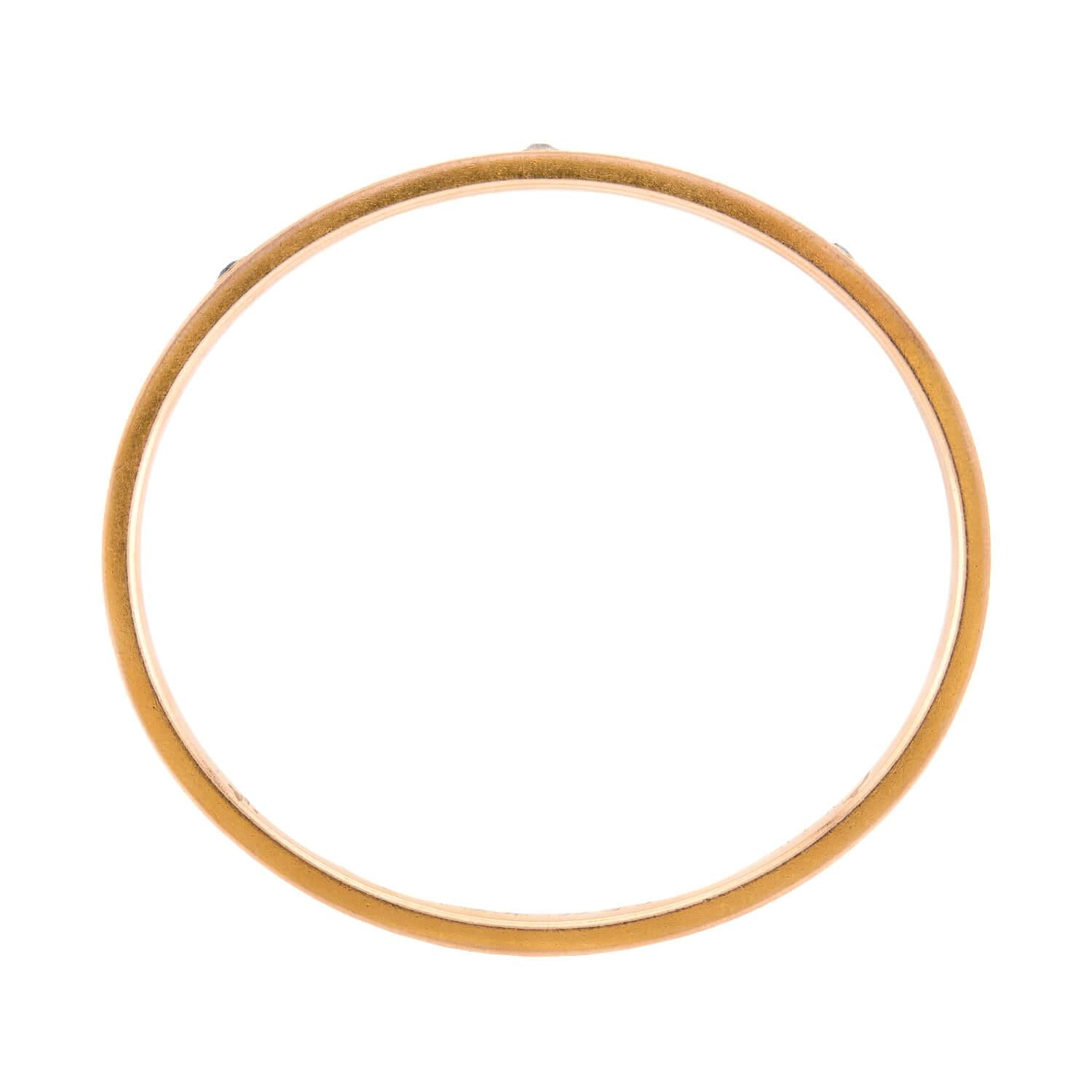 A.J. HEDGES & CO. Edwardian 14k Diamond & Sapphire Bangle