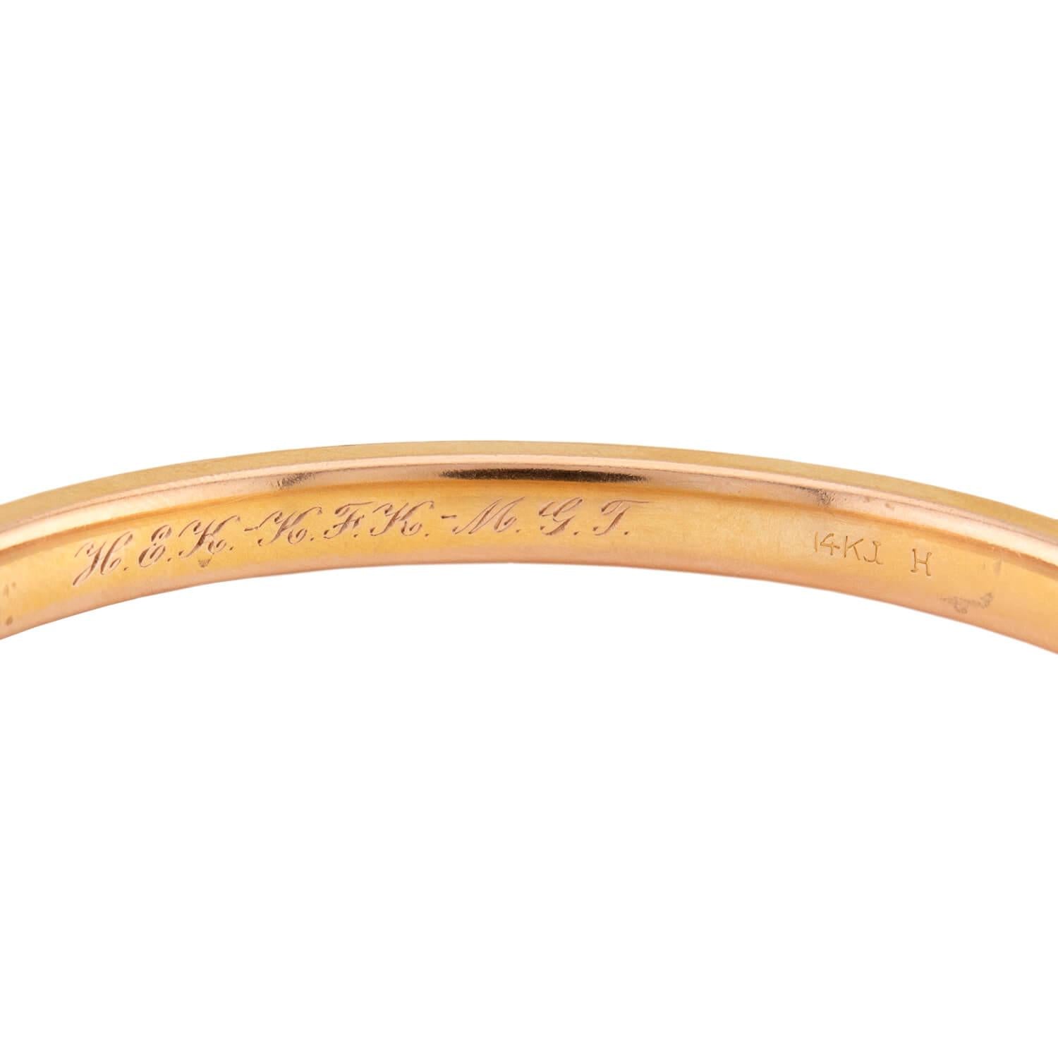 A.J. HEDGES & CO. Edwardian 14k Diamond & Sapphire Bangle