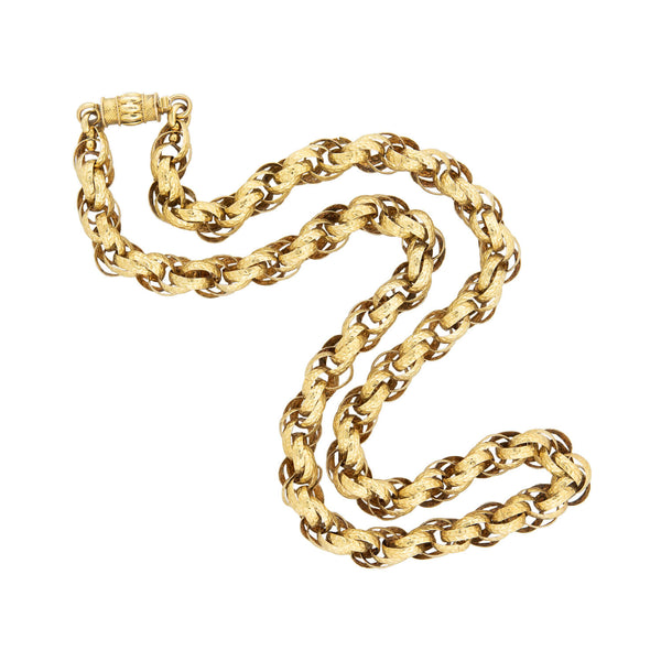 Georgian 15k Hand Wrought Chain with Barrel Clasp 17"