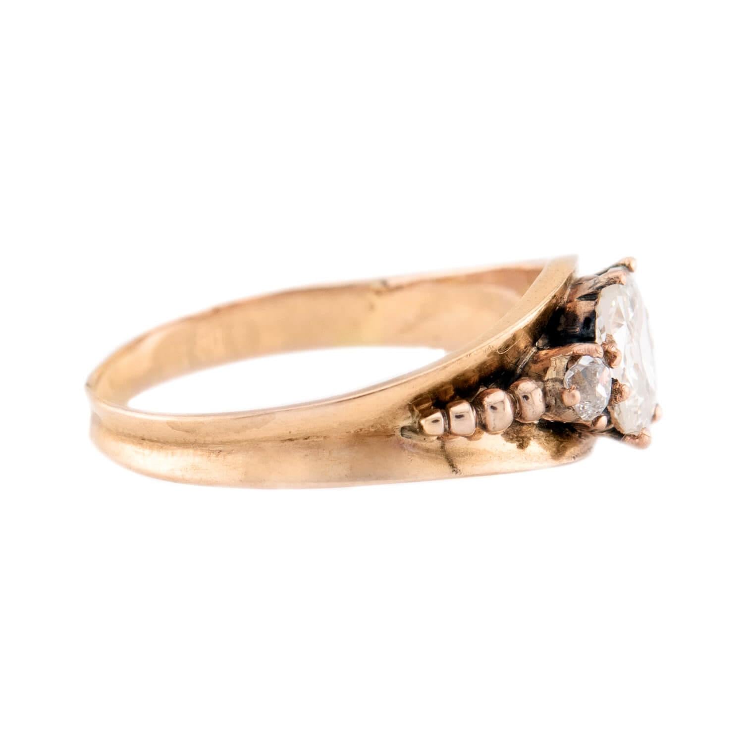 Victorian 10k GIA Diamond Engagement Ring 1ct