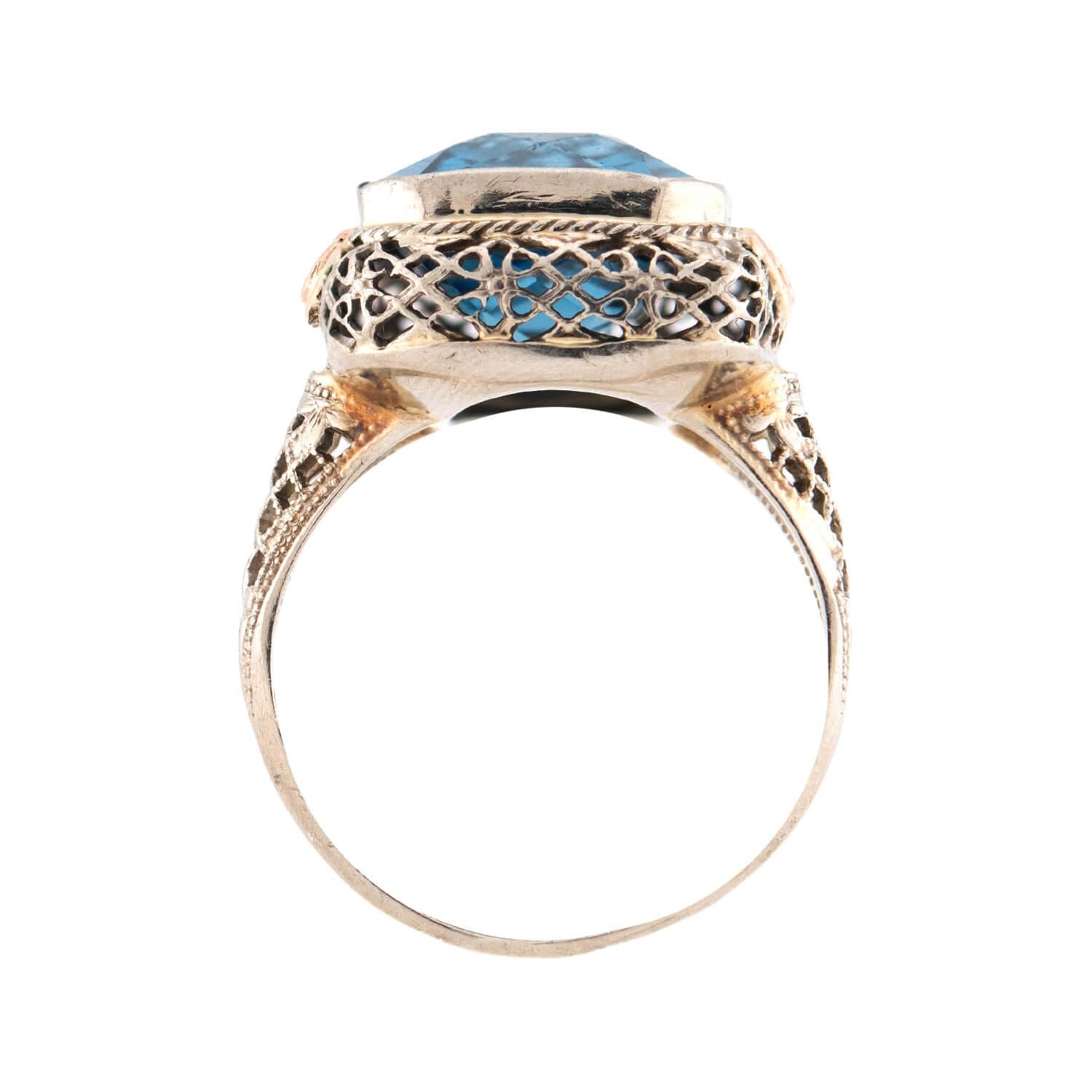 Edwardian 14k Blue Topaz Ring