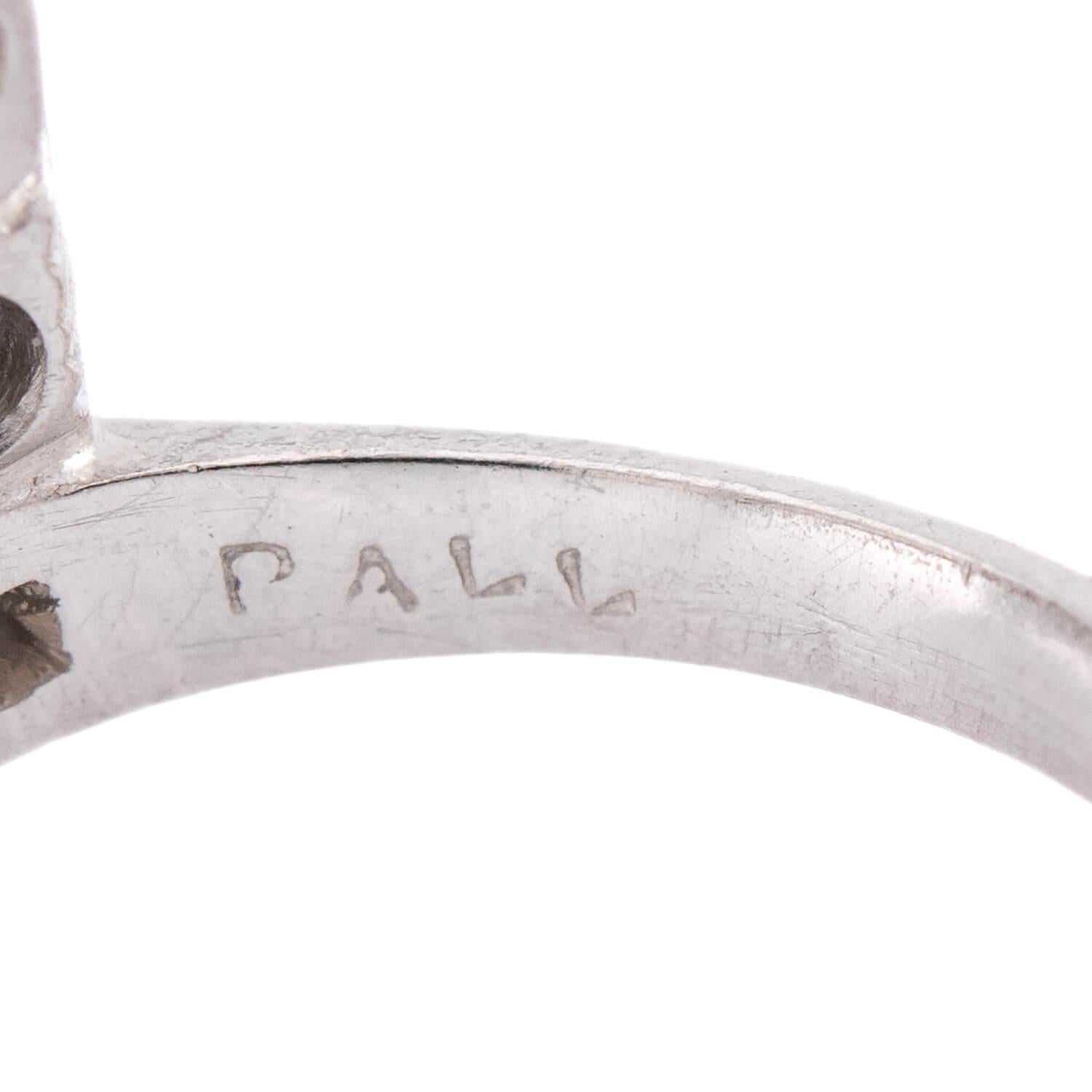 Art Deco Palladium Diamond Bypass Ring