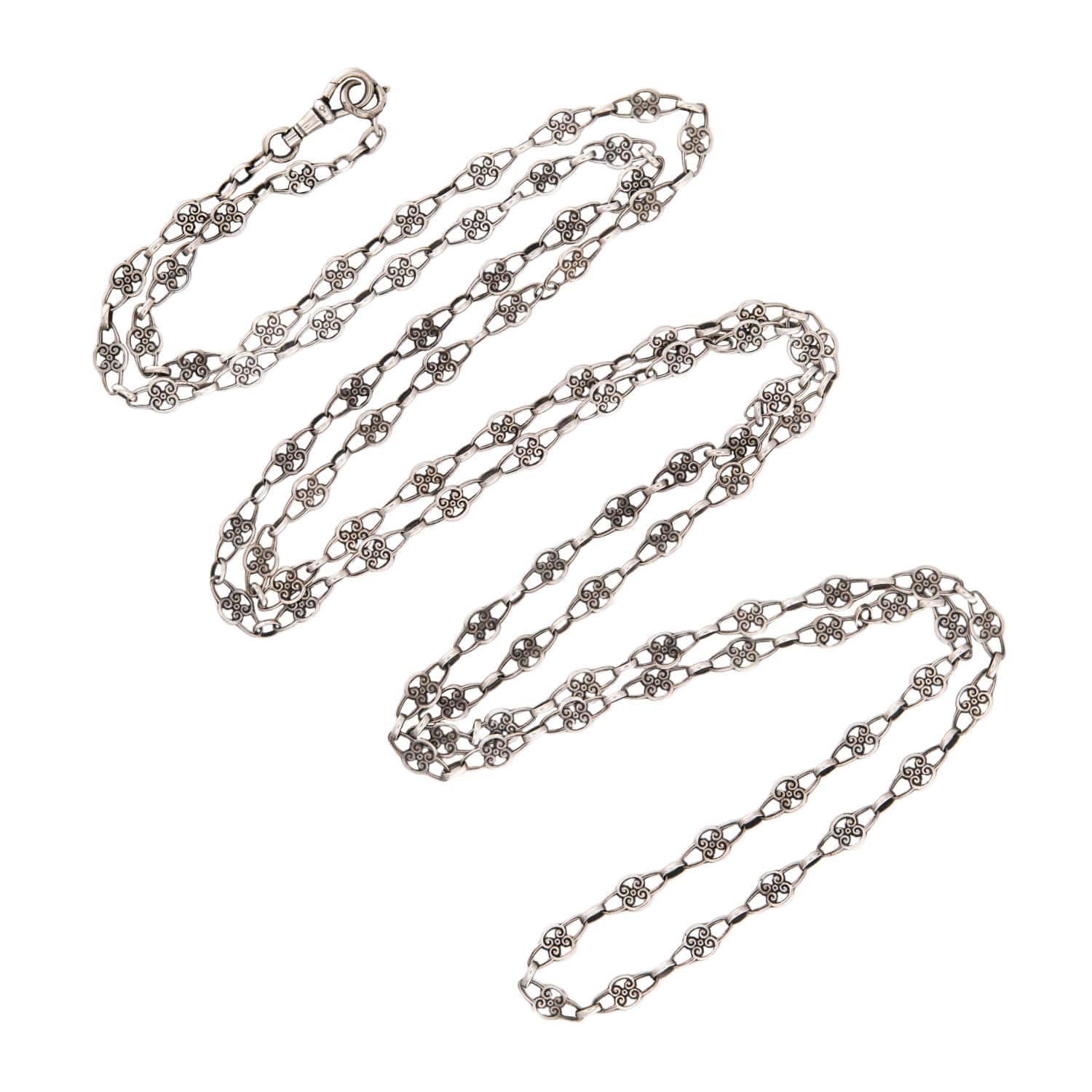 Victorian Sterling Silver Chain 60"