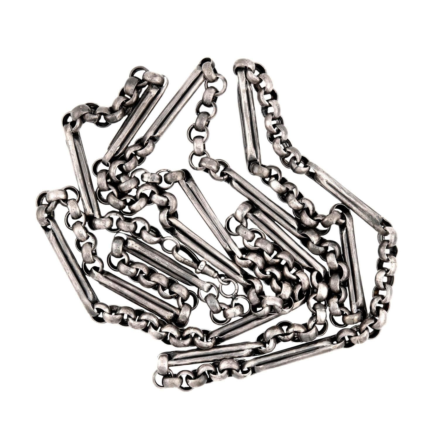 Victorian Sterling Silver Chain 56"