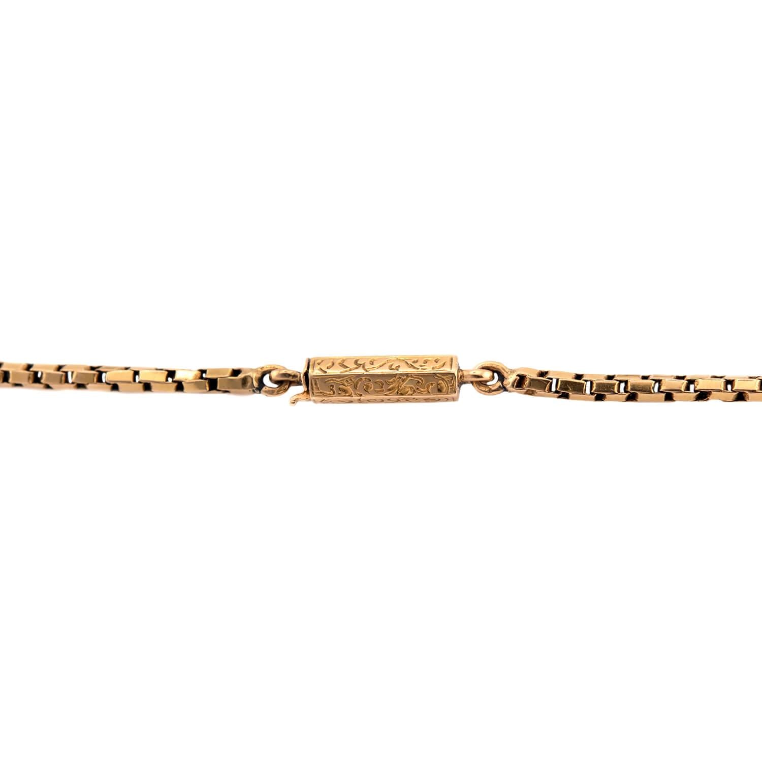Victorian 18k Enamel Slide Chain Necklace 48"