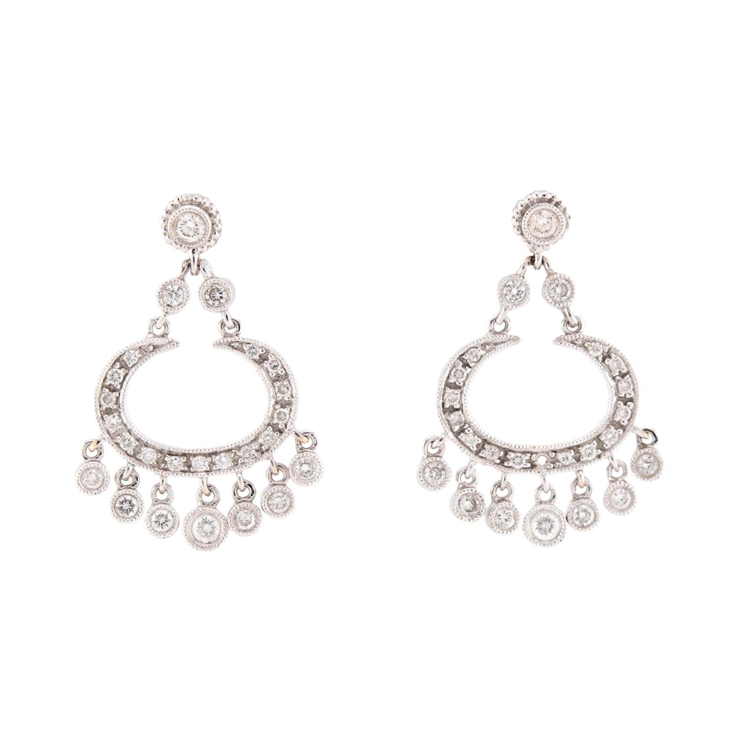 Estate 18k Diamond Dangle Earrings