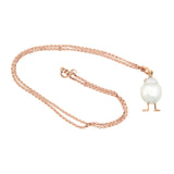 Estate South Sea Pearl Chicken Pendent w/14k Rose Gold Chain