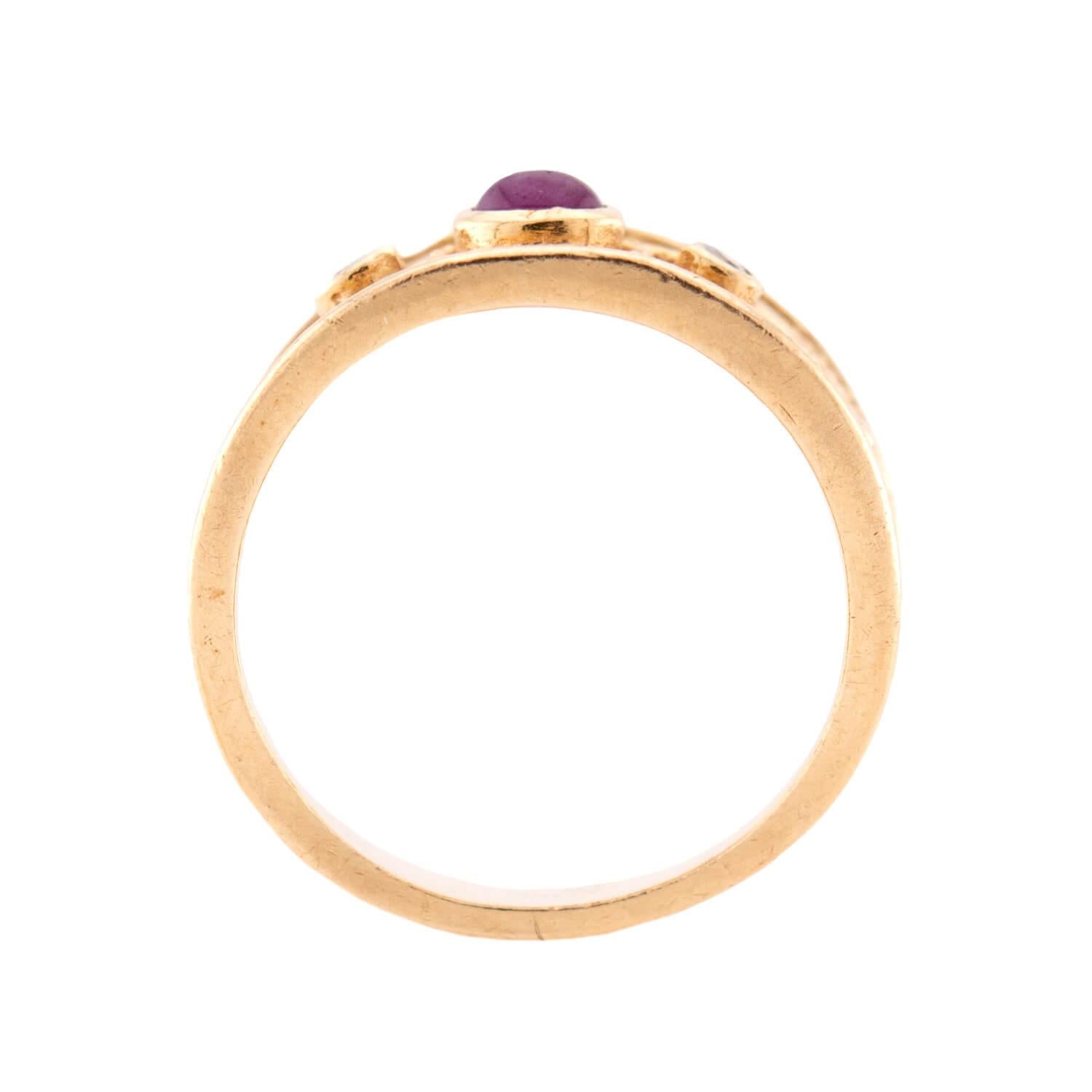 Estate 14k Ruby and Diamond Cigar Band