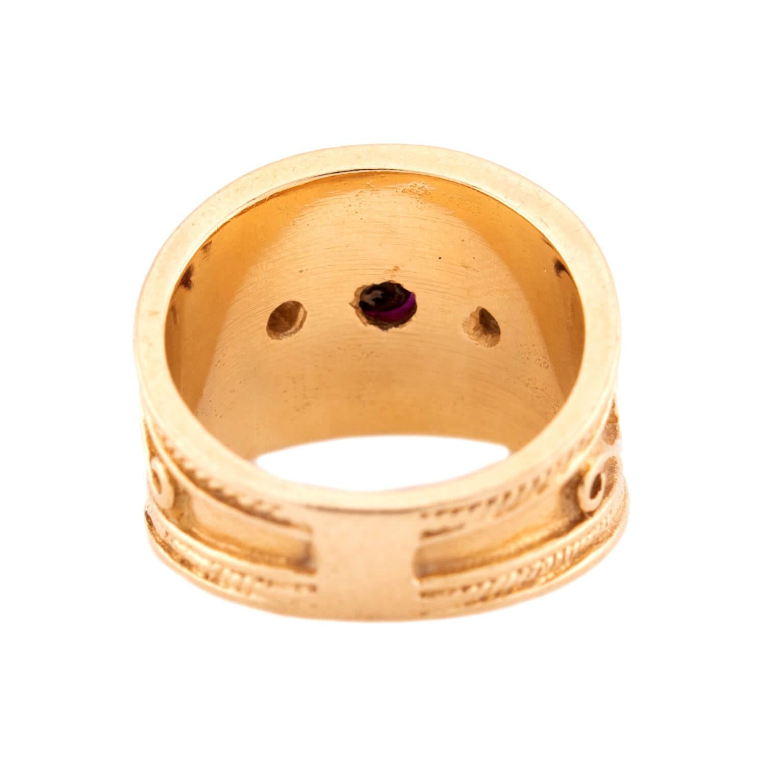 Estate 14k Ruby and Diamond Cigar Band