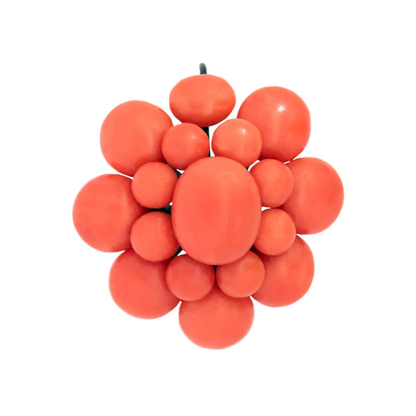 Victorian Gold Filled Coral Cluster Pin/Pendant