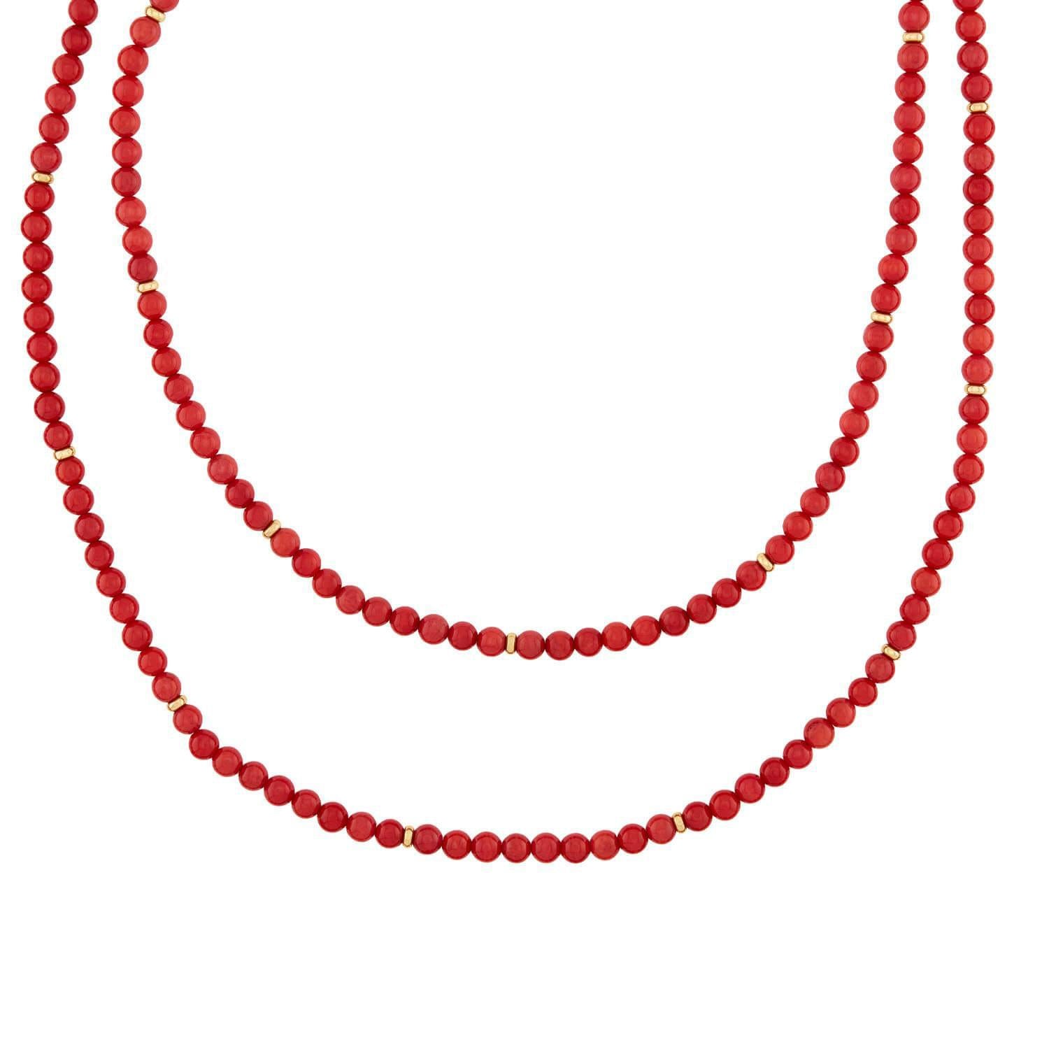 Estate 14k Coral Bead Necklace