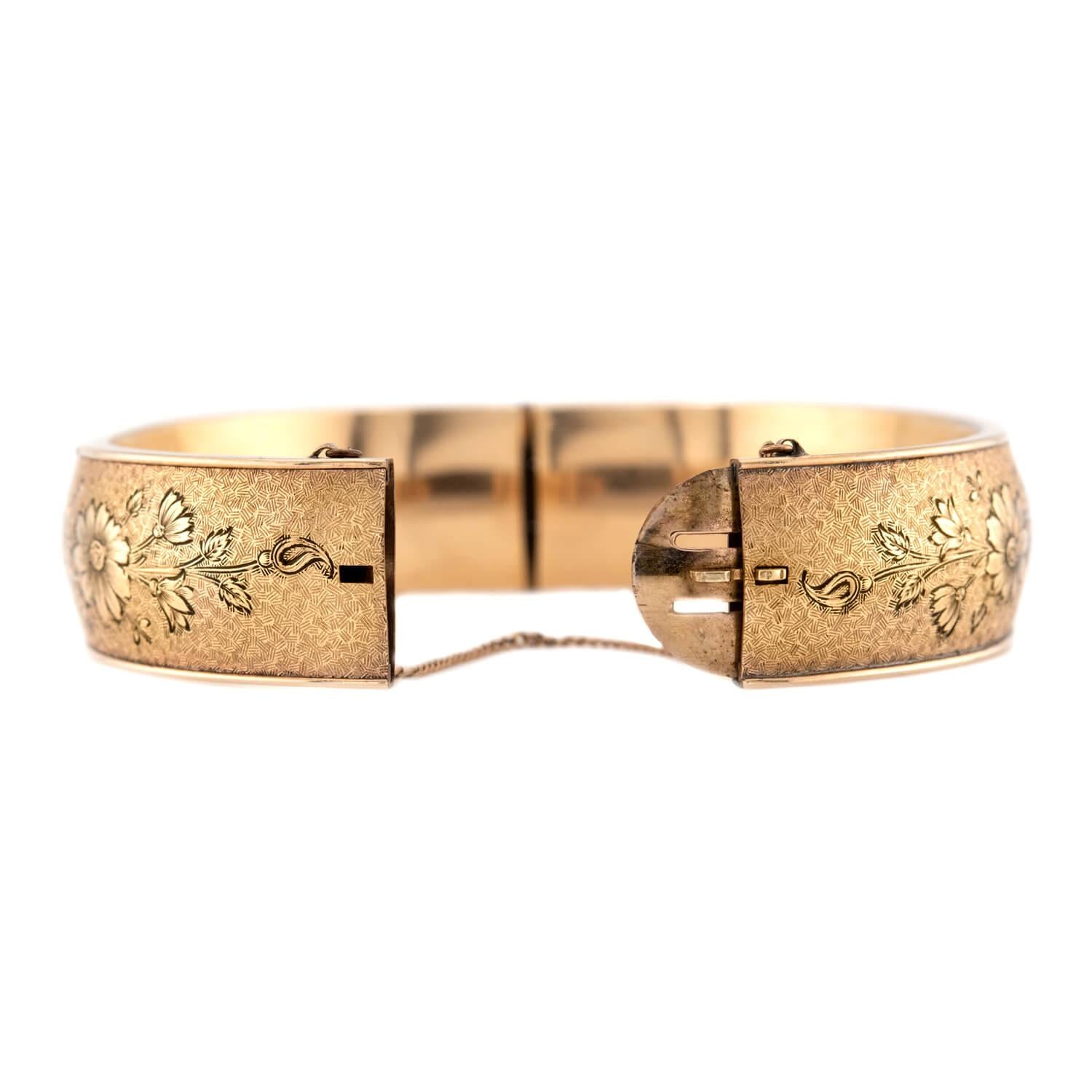 Victorian Gold-Filled Enamel Bangle