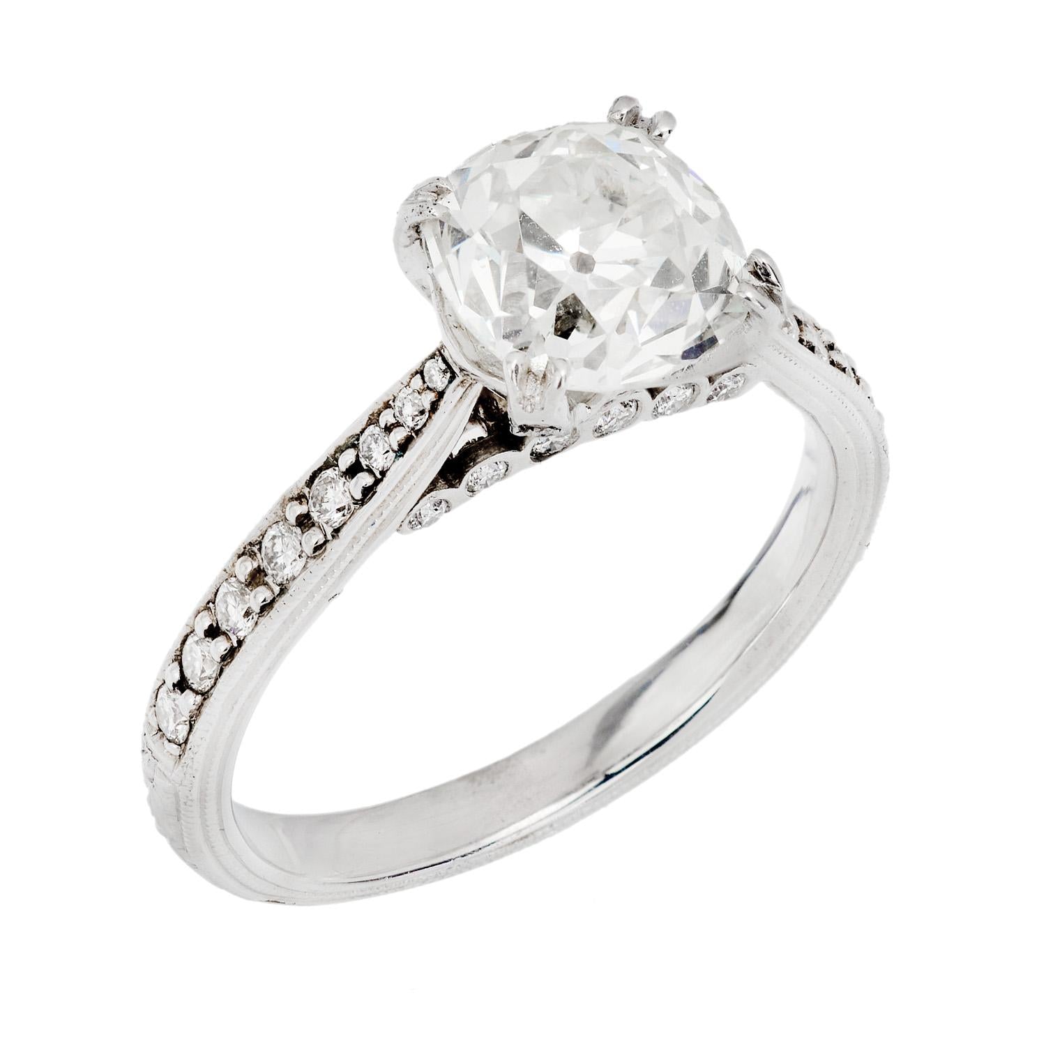 Estate Platinum Diamond Engagement Ring 2.05ct