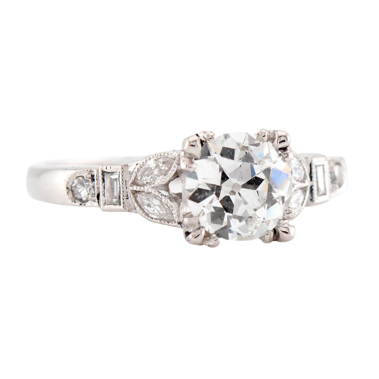 Edwardian 18k/Platinum GIA Diamond Engagement Ring 1.01ct