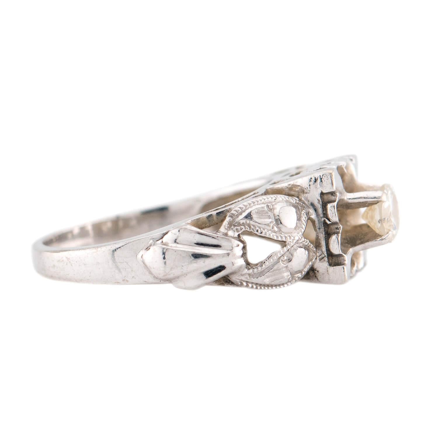 Retro 14k Diamond Engagement Ring .20ct