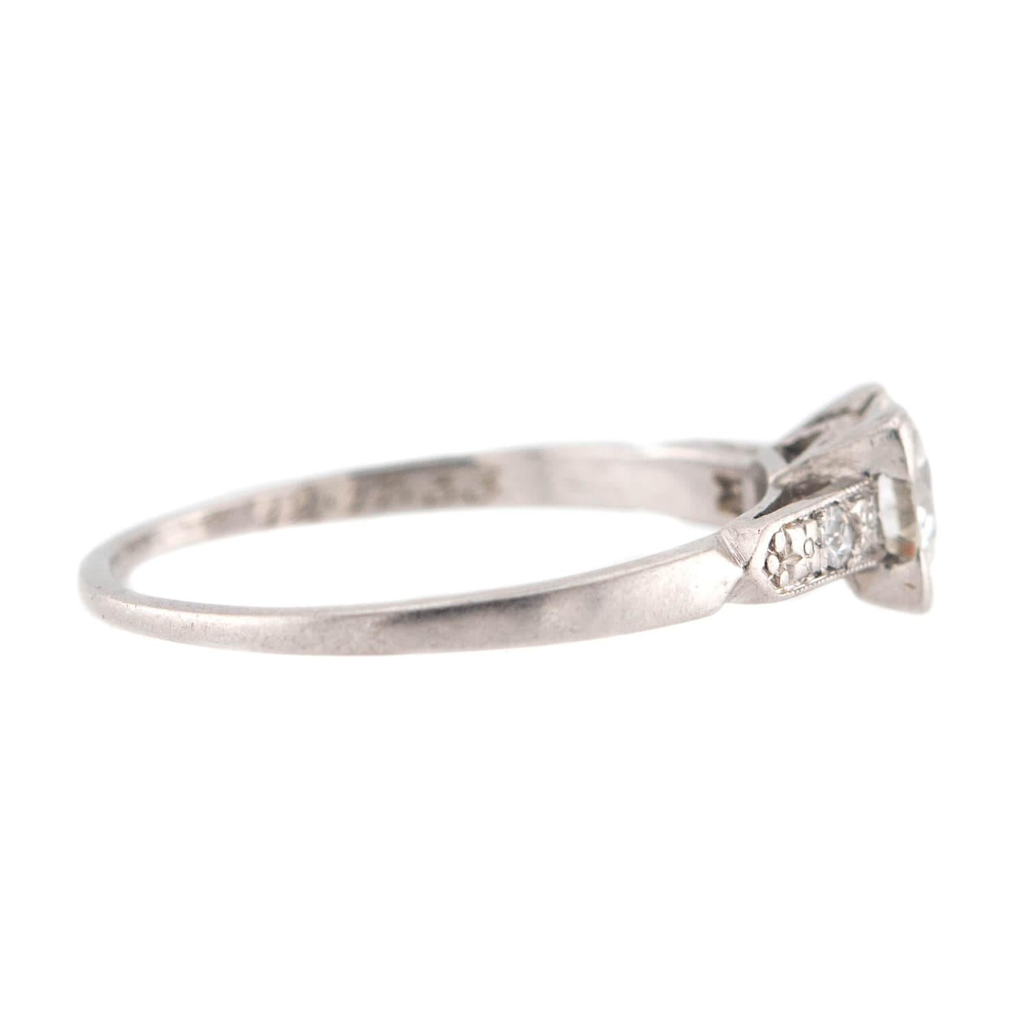 Art Deco Platinum Diamond Engagement Ring .40ct