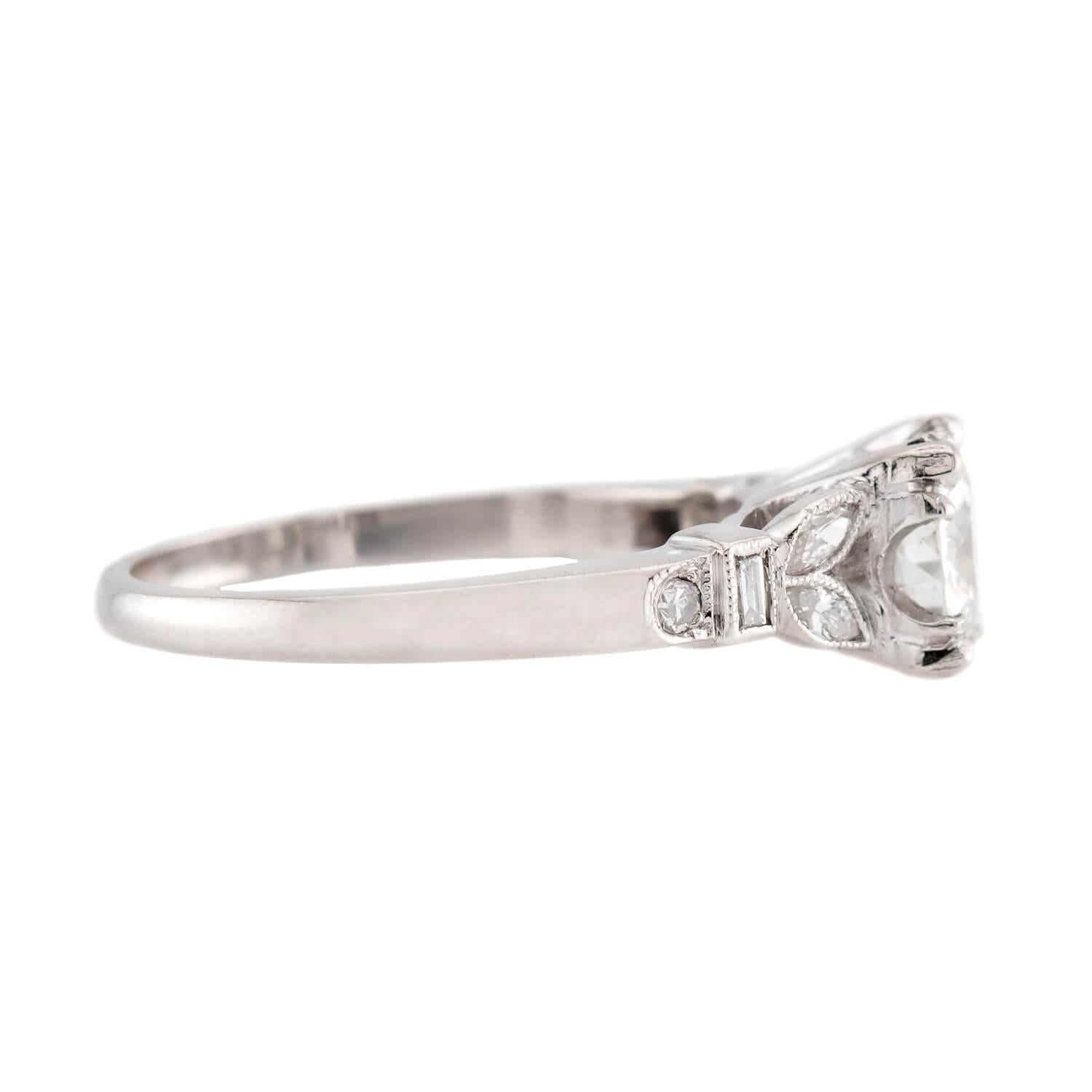Edwardian 18k/Platinum GIA Diamond Engagement Ring 1.01ct