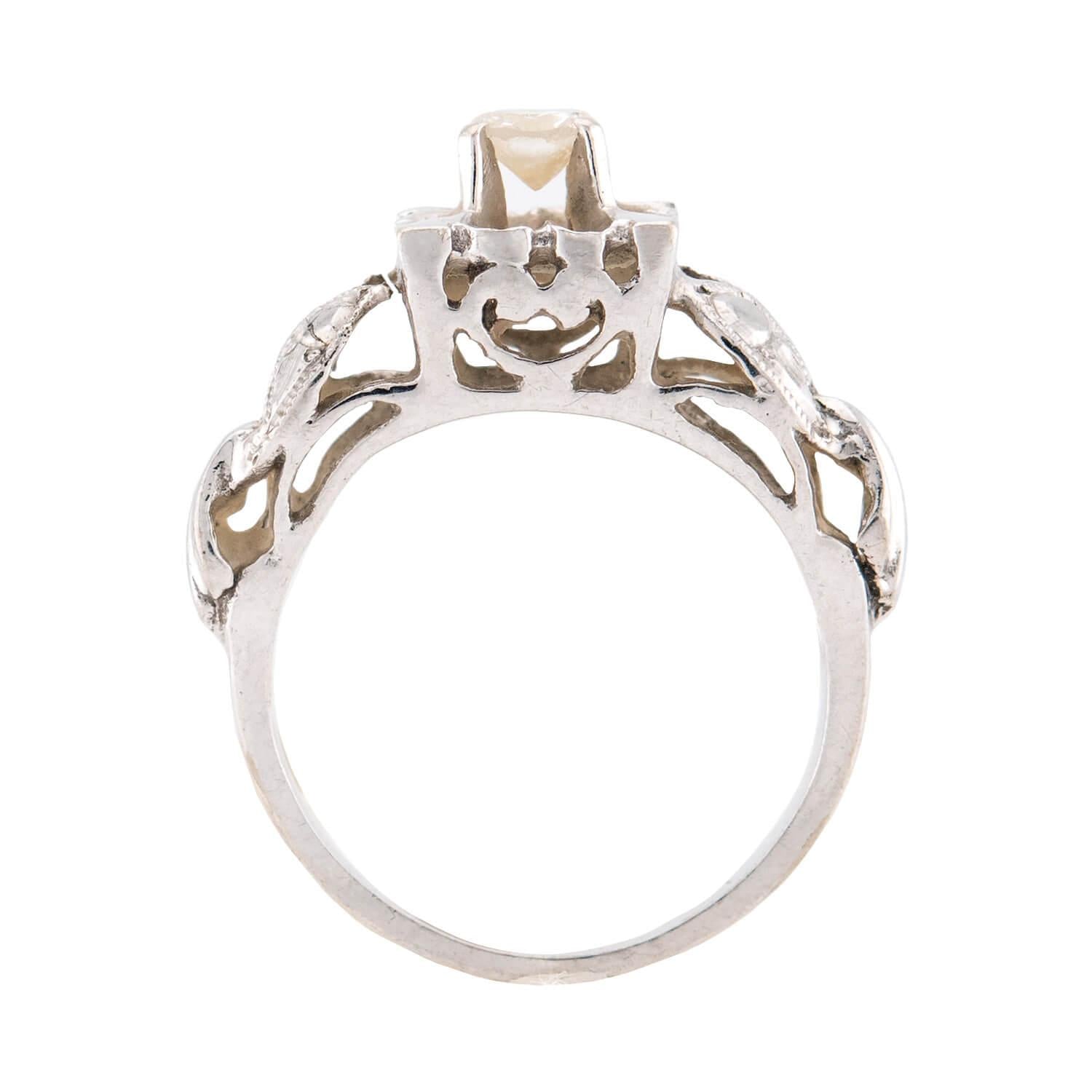 Retro 14k Diamond Engagement Ring .20ct