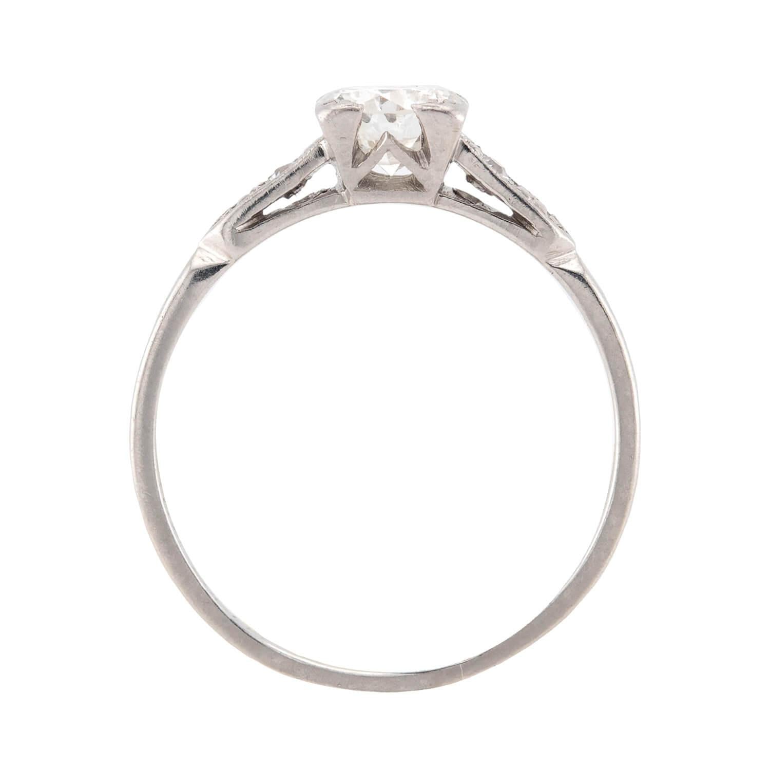 Art Deco Platinum Diamond Engagement Ring .40ct