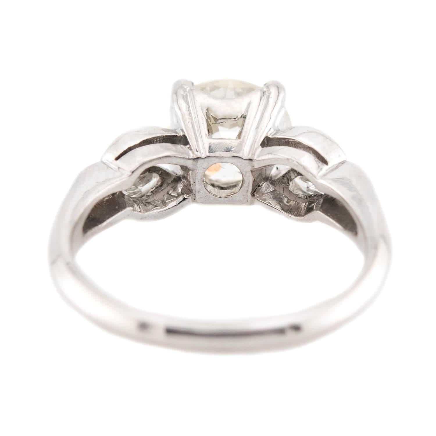 Art Deco Platinum Diamond Engagement Ring 1.73ct