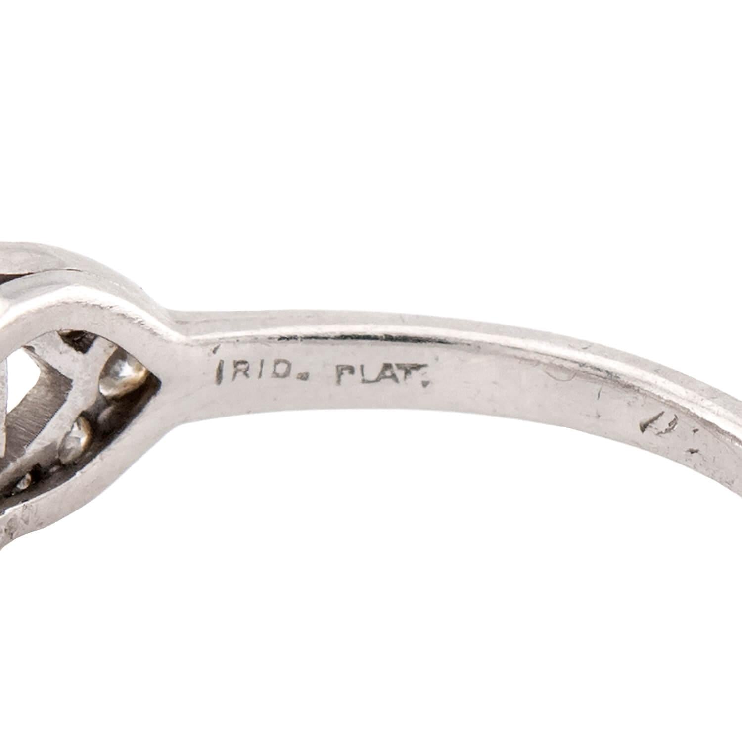 Art Deco Platinum Diamond Engagement Ring .90ct