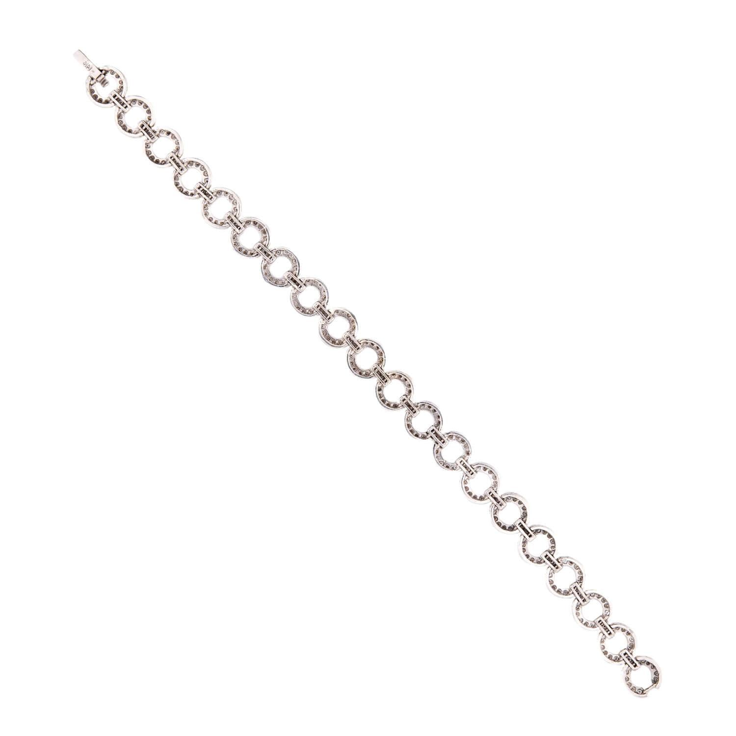 Estate 14k Diamond Link Bracelet