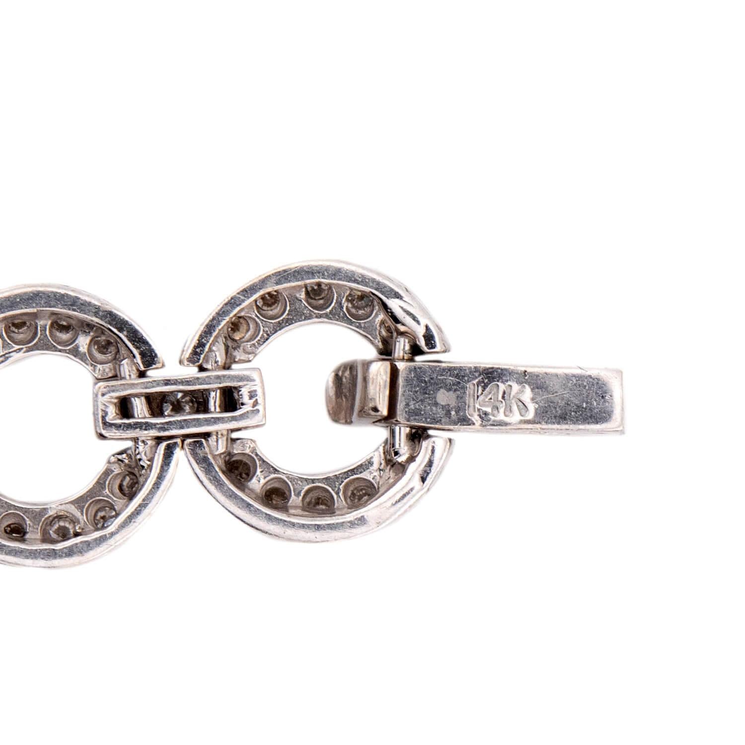 Estate 14k Diamond Link Bracelet