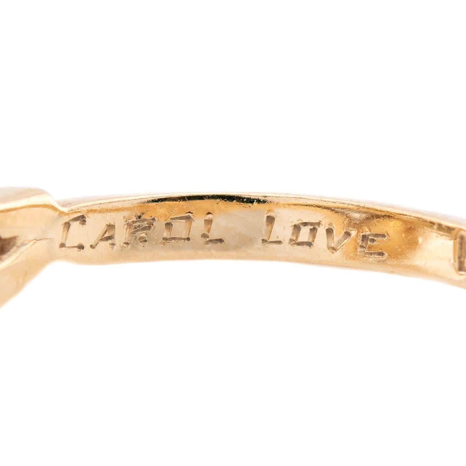 BROGAN Vintage 14k Pearl and Diamond Moi et Toi Ring