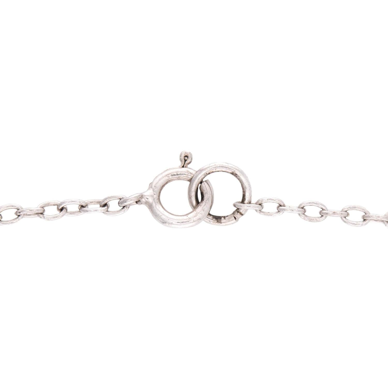 Art Deco Sterling Silver Rock Quartz Crystal "Diamonds-by-the-Yard" Necklace