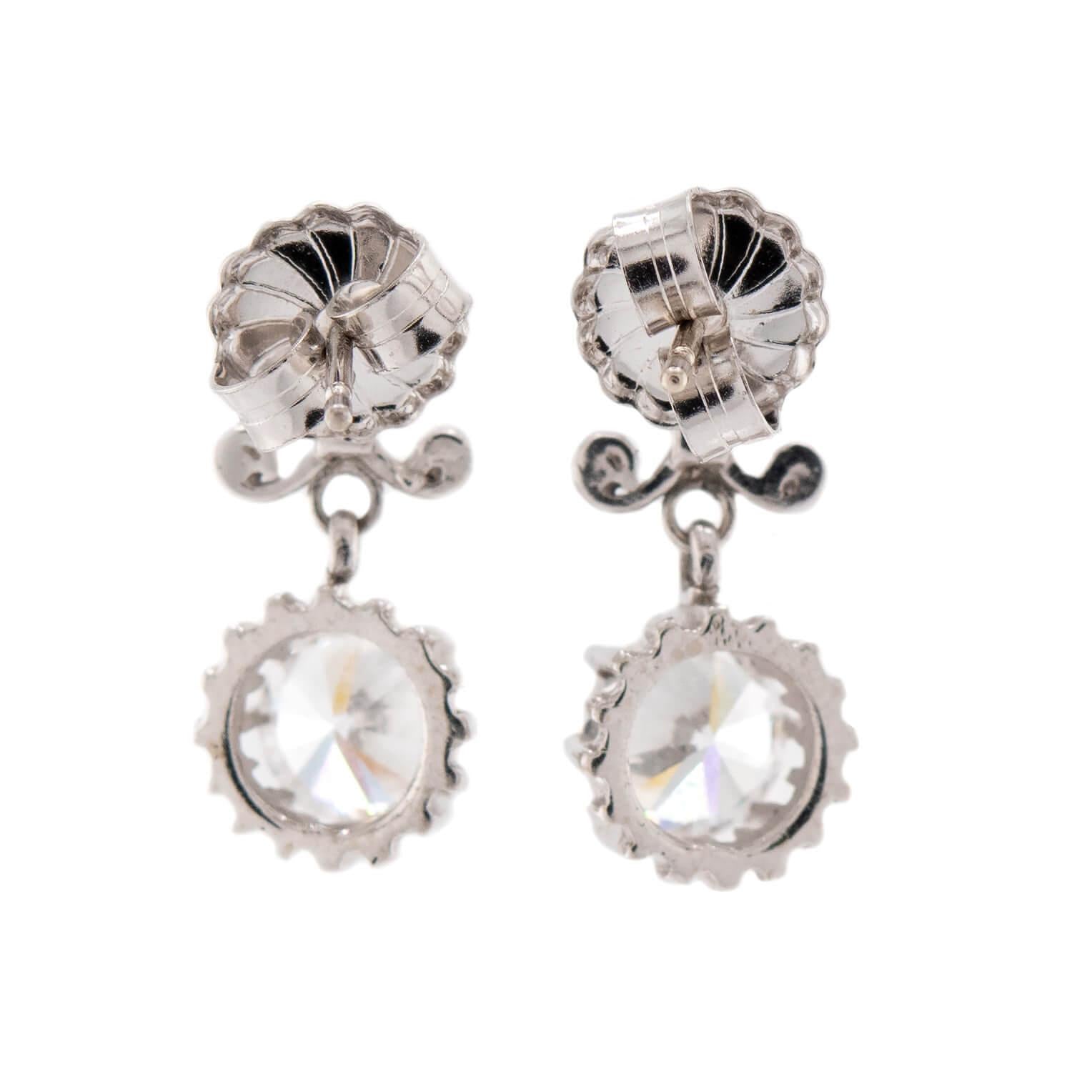 "Victorian" 14k Cubic Zirconia Dangle Earrings