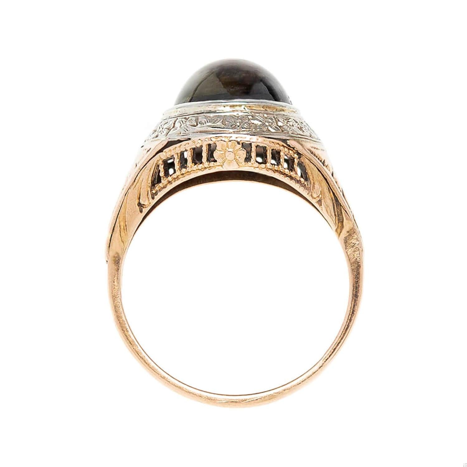 Edwardian 14k/Platinum Star Sapphire Cocktail Ring