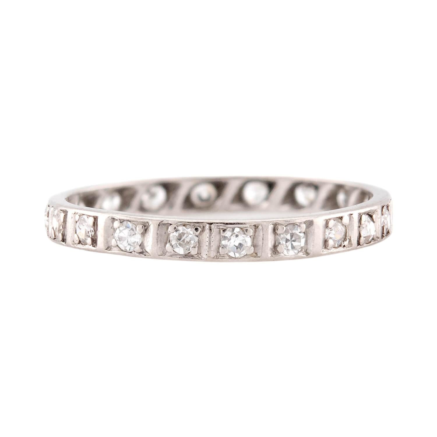Art Deco Platinum Diamond Eternity Band