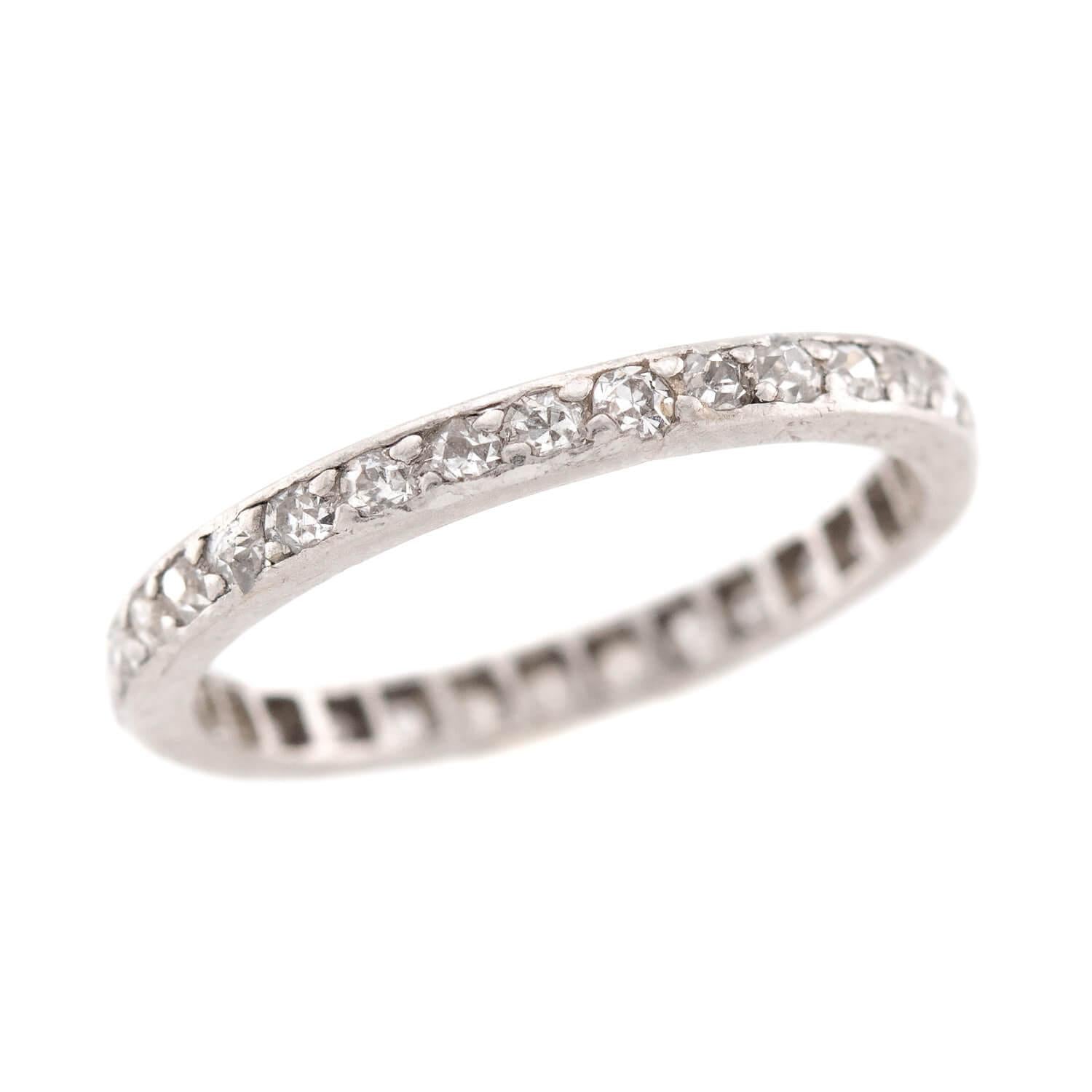 Art Deco Platinum Diamond Eternity Band