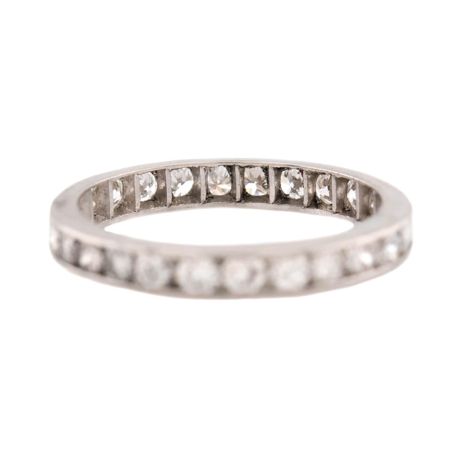 Retro Platinum Diamond Eternity Band