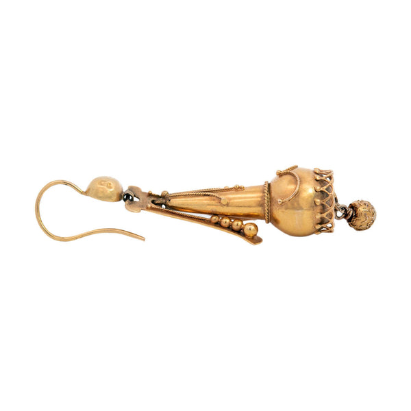Victorian 15k Etruscan Dangle Earrings