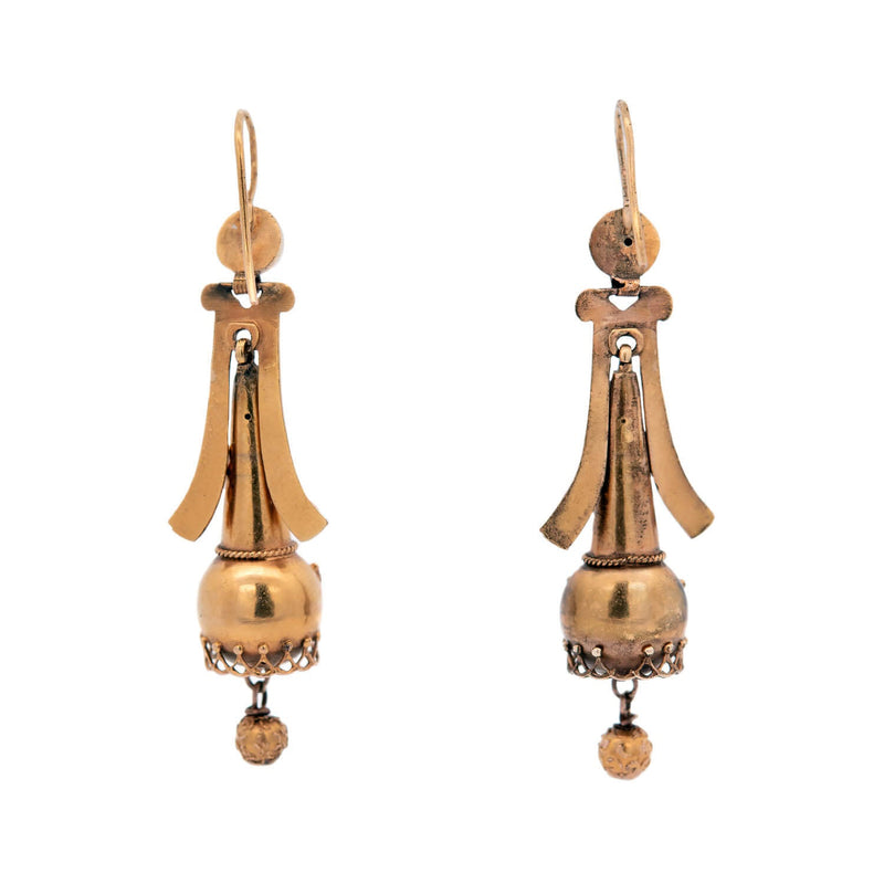 Victorian 15k Etruscan Dangle Earrings