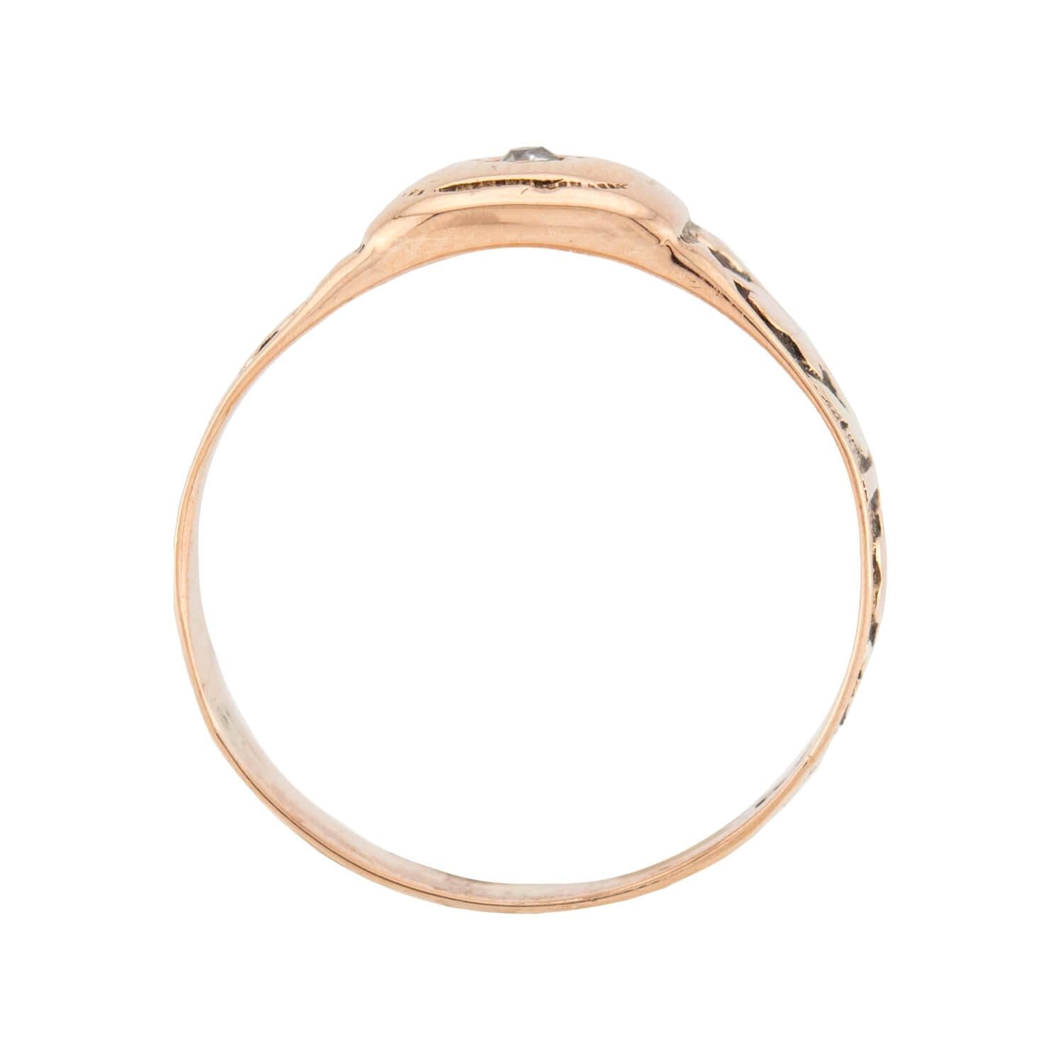 Victorian 14k Diamond Floral-Motif Ring